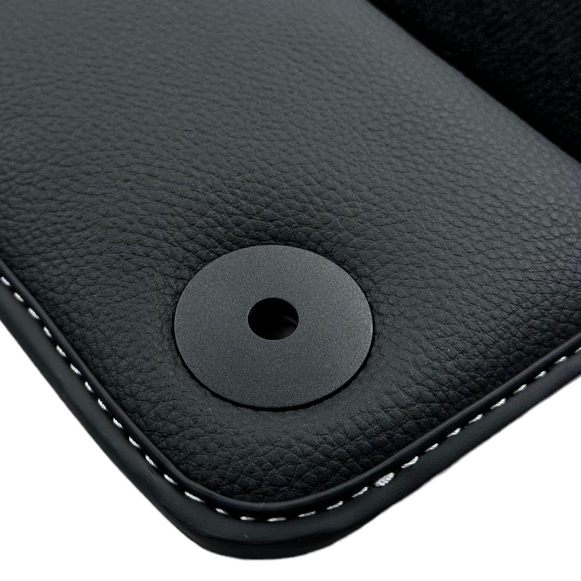 Black Floor Mats For Bentley Bentayga (2015-2023) with Leather - AutoWin