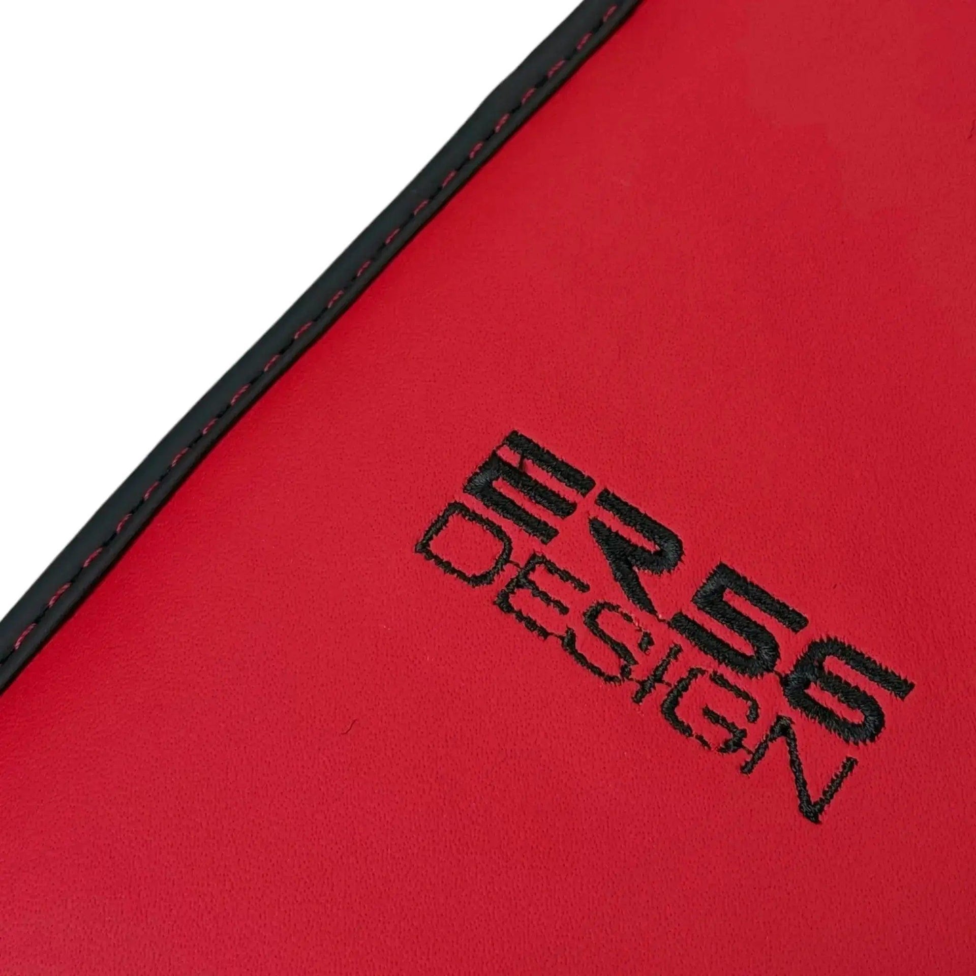 Black Floor Mats for Bentley Bentayga (2015-2023) with Red Leather | ER56 Design - AutoWin