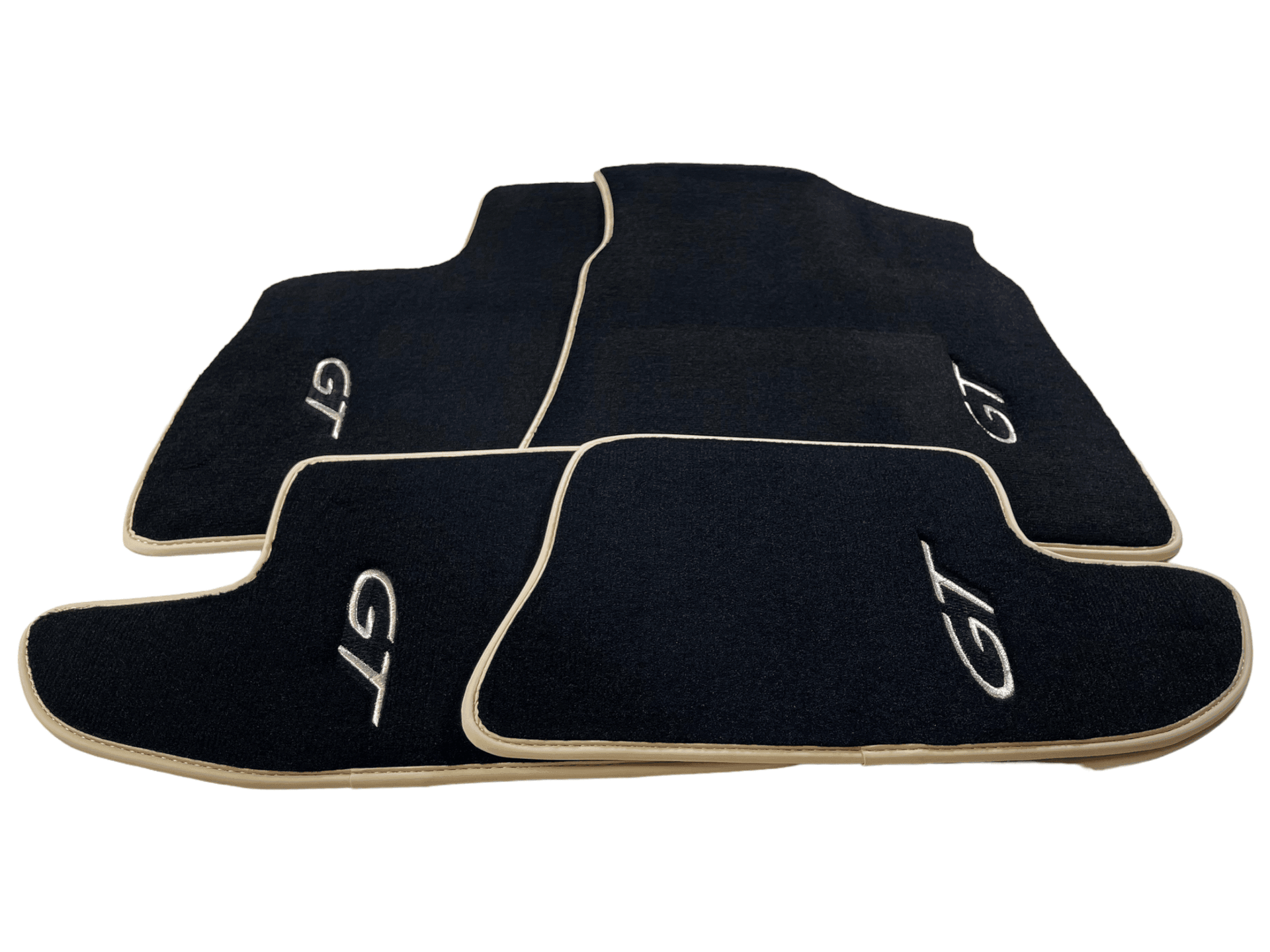Black Floor Mats For Bentley Continental GT (2011–2018) With Beige Trim - AutoWin