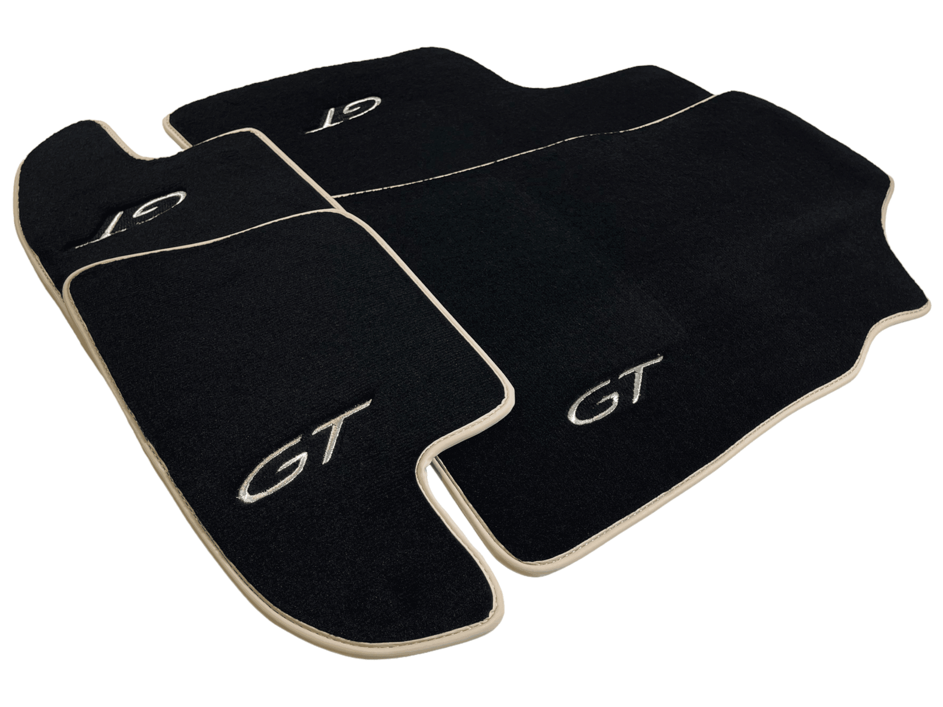 Black Floor Mats For Bentley Continental GT (2011–2018) With Beige Trim - AutoWin