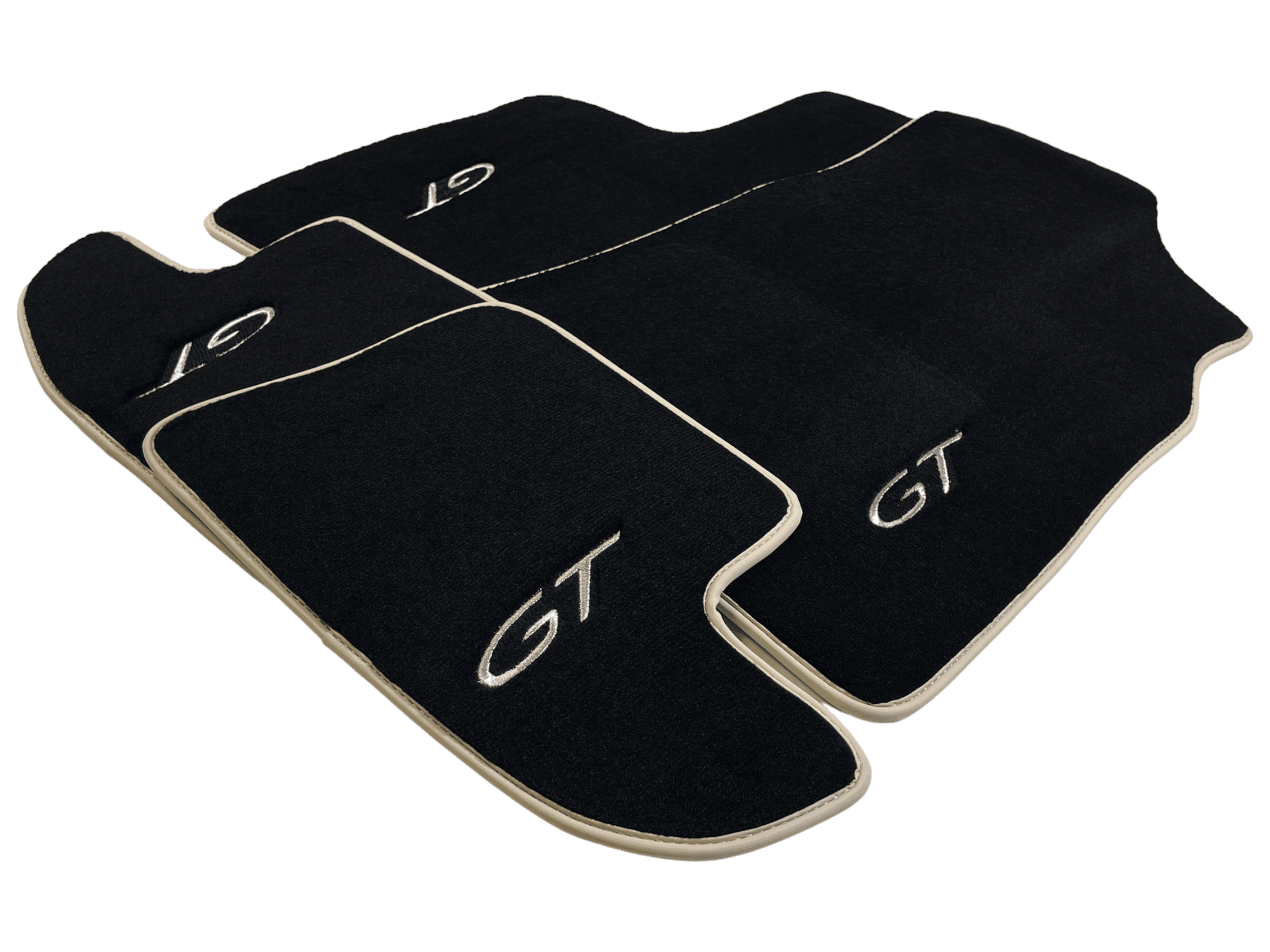 Black Floor Mats For Bentley Continental GTC (2006–2011) With Beige Trim - AutoWin