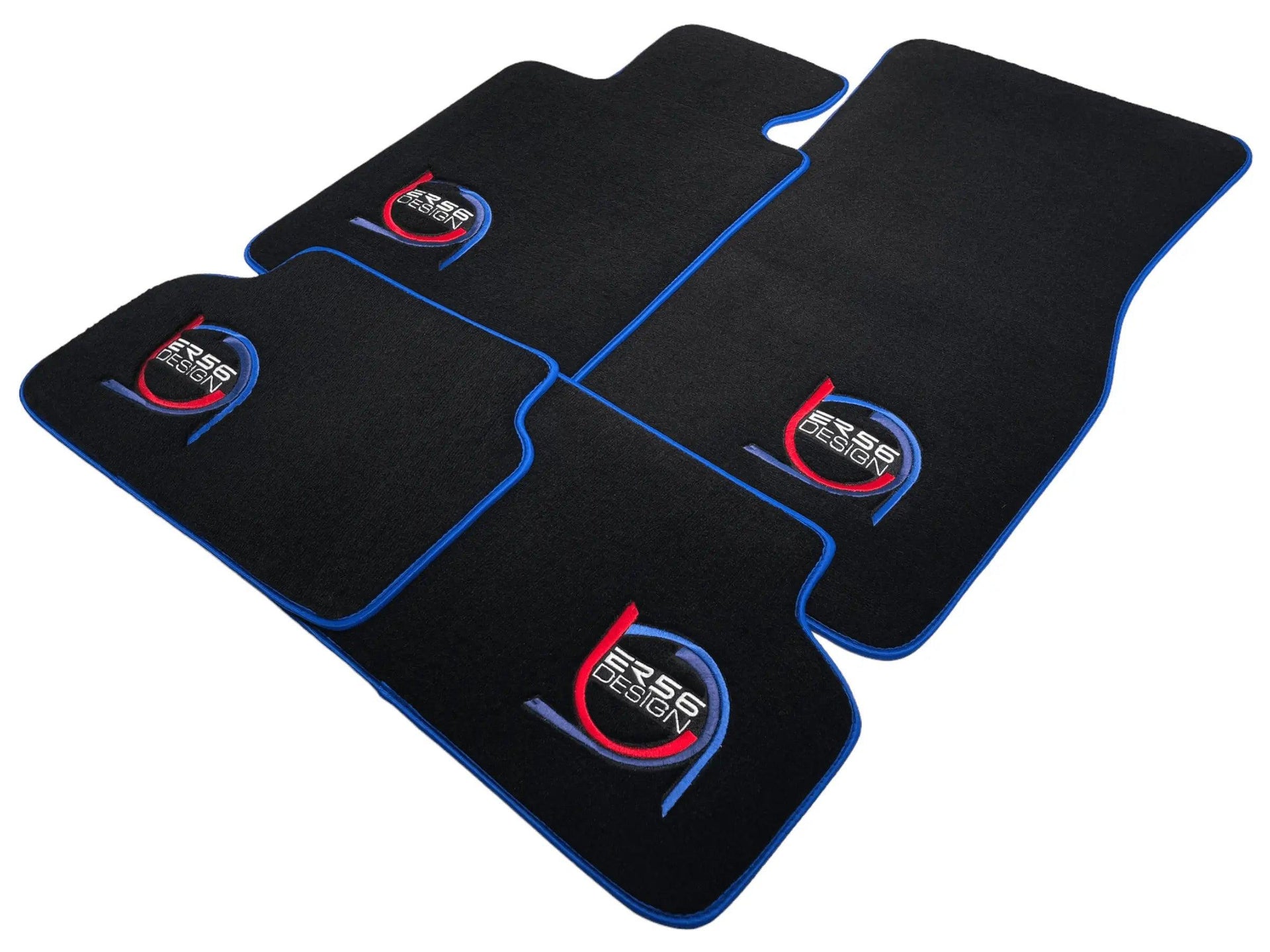 Black Floor Mats For BMW 4 Series G23 Convertible ER56 Design Limited Edition Blue Trim - AutoWin