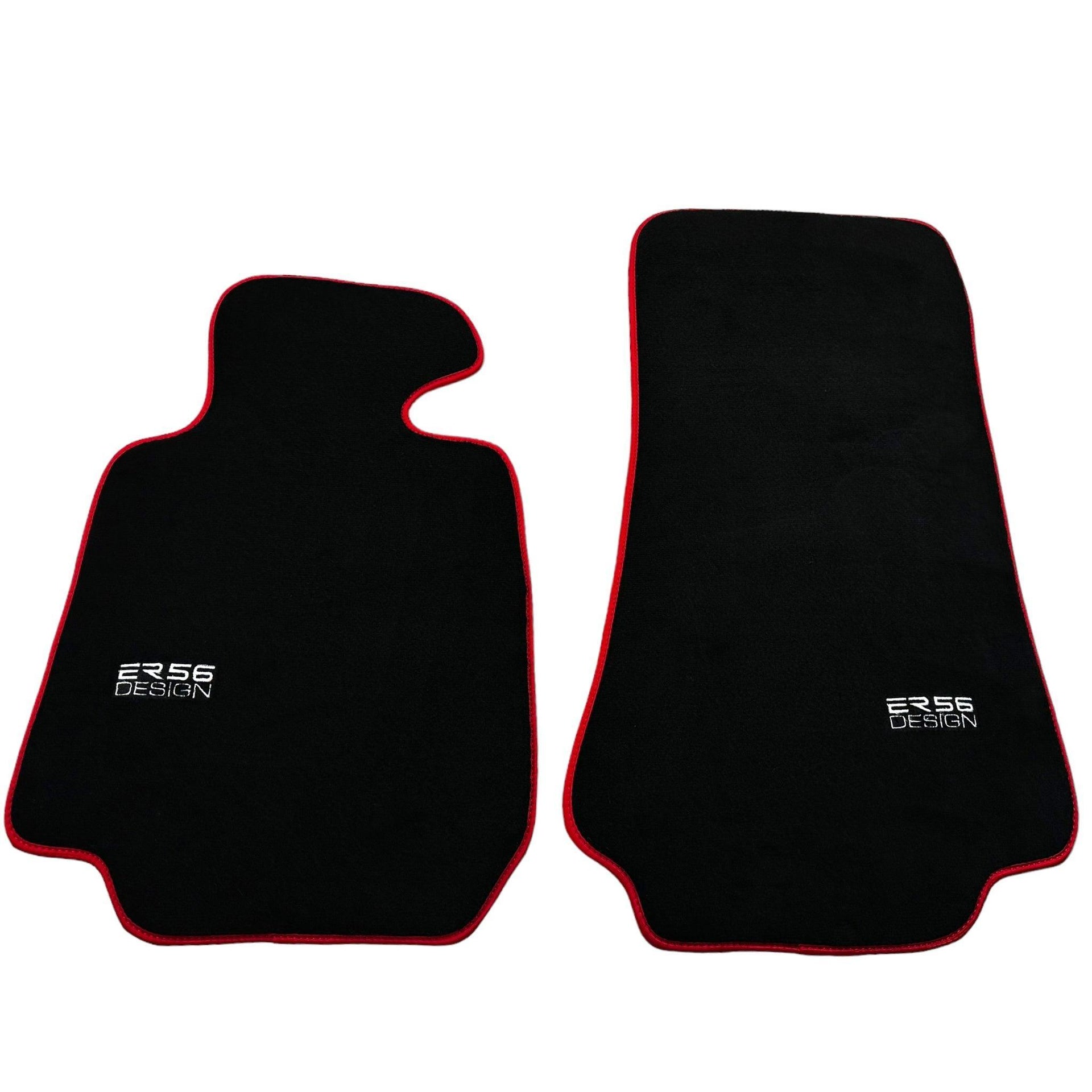 Black Floor Mats For BMW 8 Series E31 2-door Coupe (1989-1999) ER56 Design with Red Trim - AutoWin