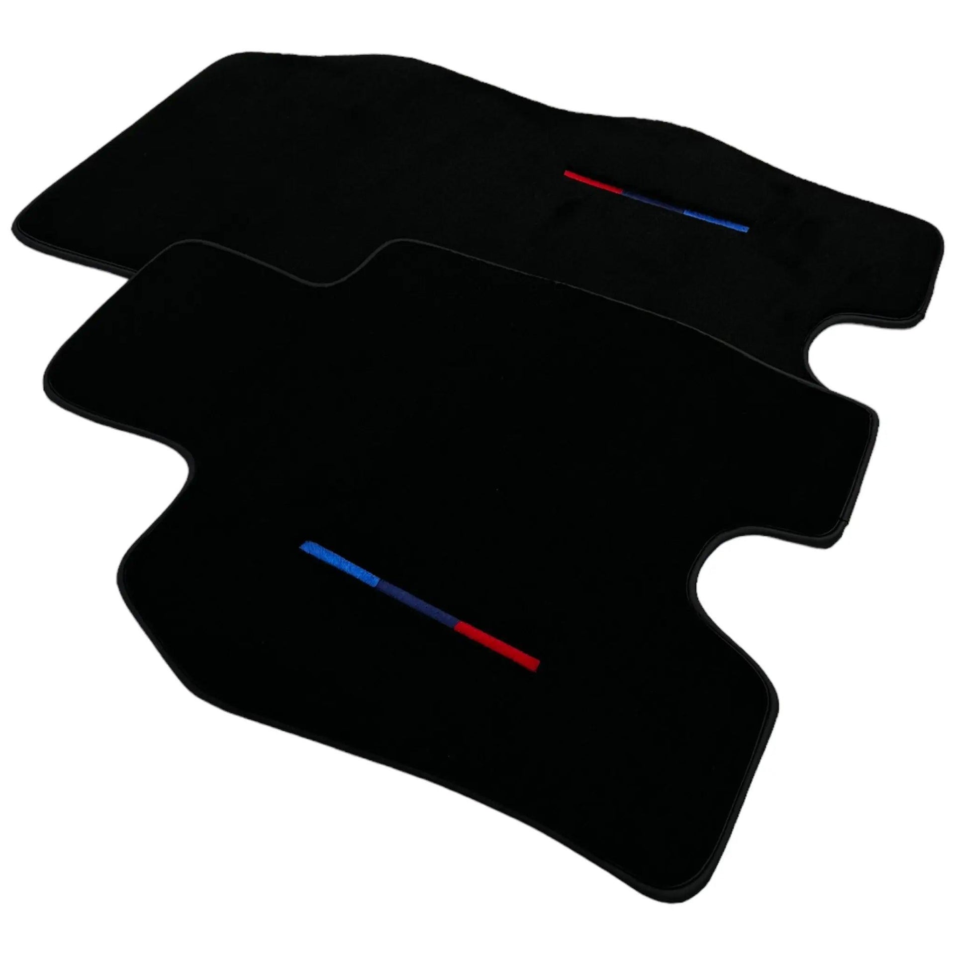 Black Floor Mats for BMW i8 3 Color Stripes Tailored Set Perfect Fit - AutoWin