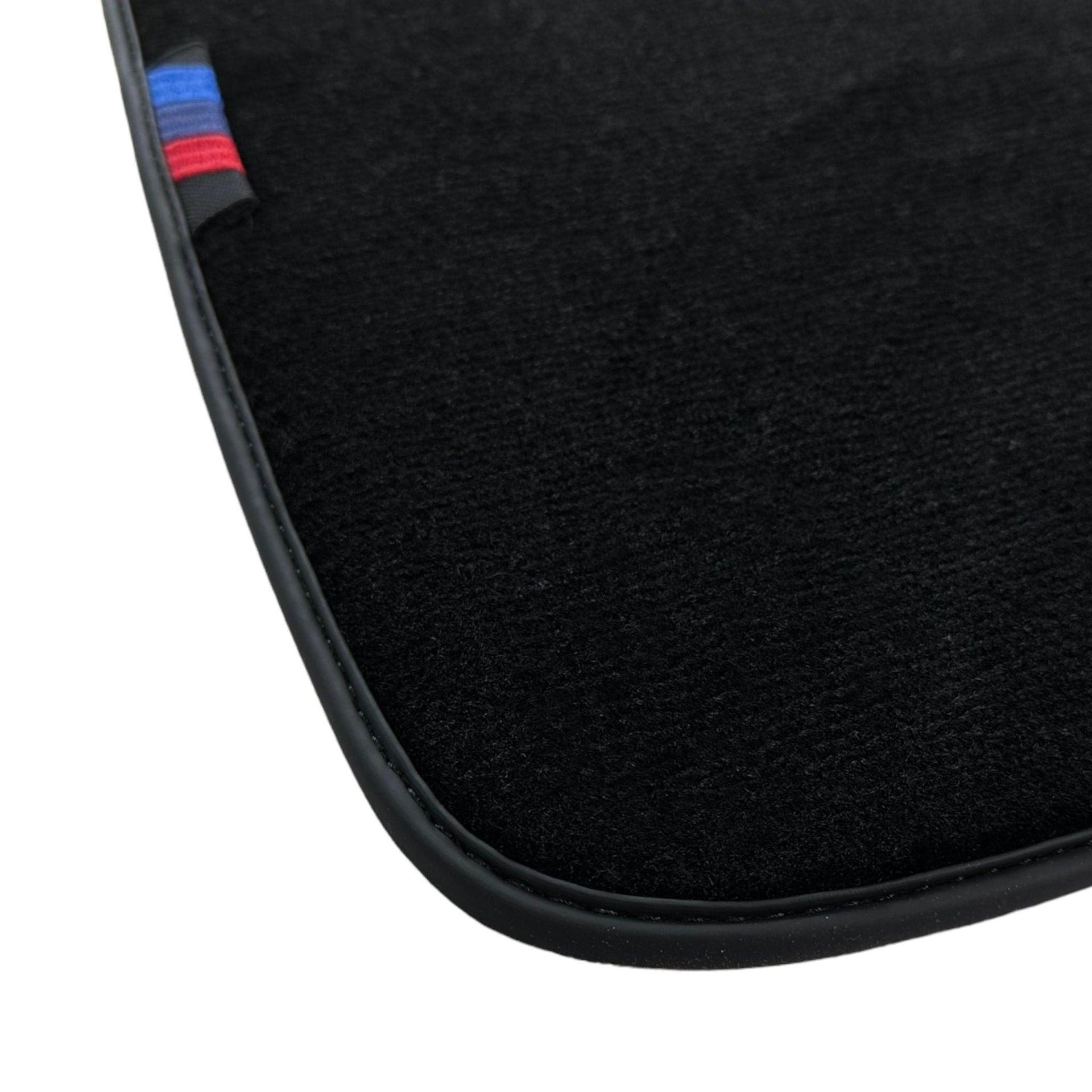 Black Floor Mats For BMW Z4 Series E86 Coupe (2003-2008) With 3 Color Stripes Tailored Set Perfect Fit - AutoWin
