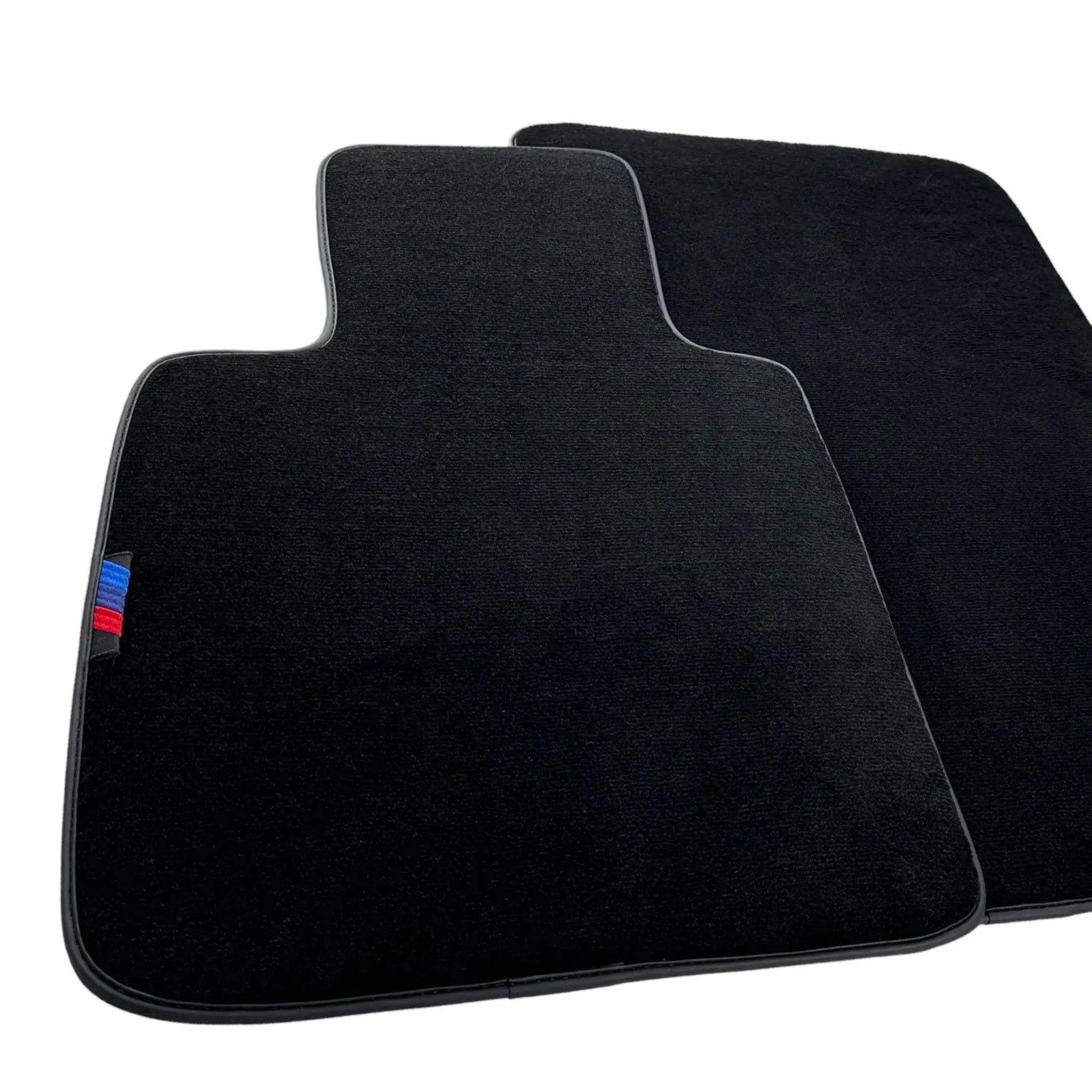 Black Floor Mats For BMW Z4 Series E89 With 3 Color Stripes Tailored Set Perfect Fit - AutoWin