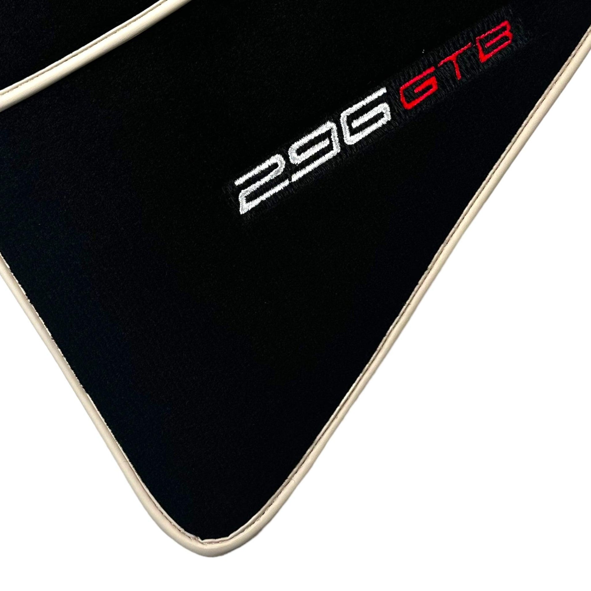 Black Floor Mats for Ferrari 296 GTB (2022-2024) with Beige Trim - AutoWin