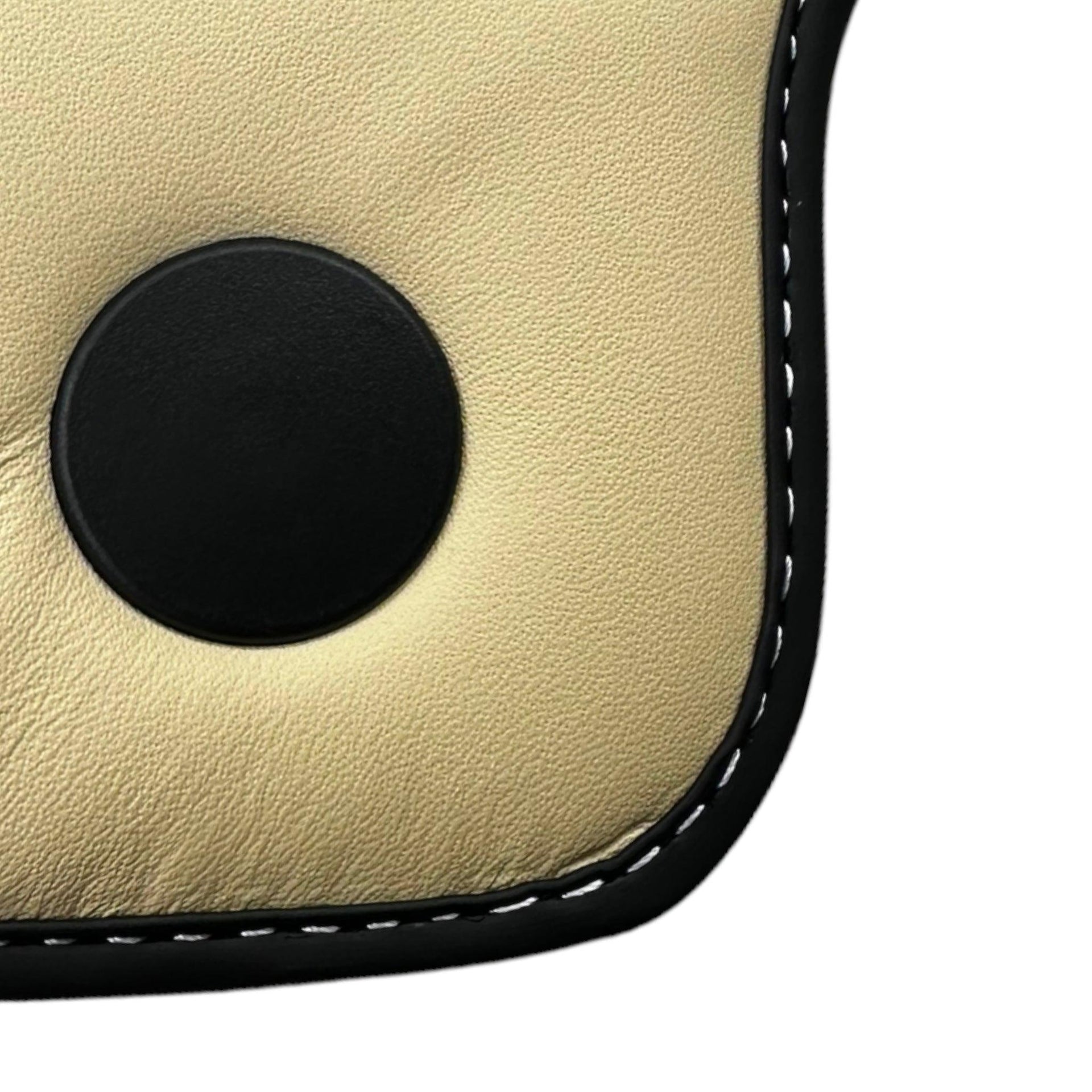 Black Floor Mats for Ferrari 488 Pista Spider (2019-2021) with Crema Nappa Leather - AutoWin