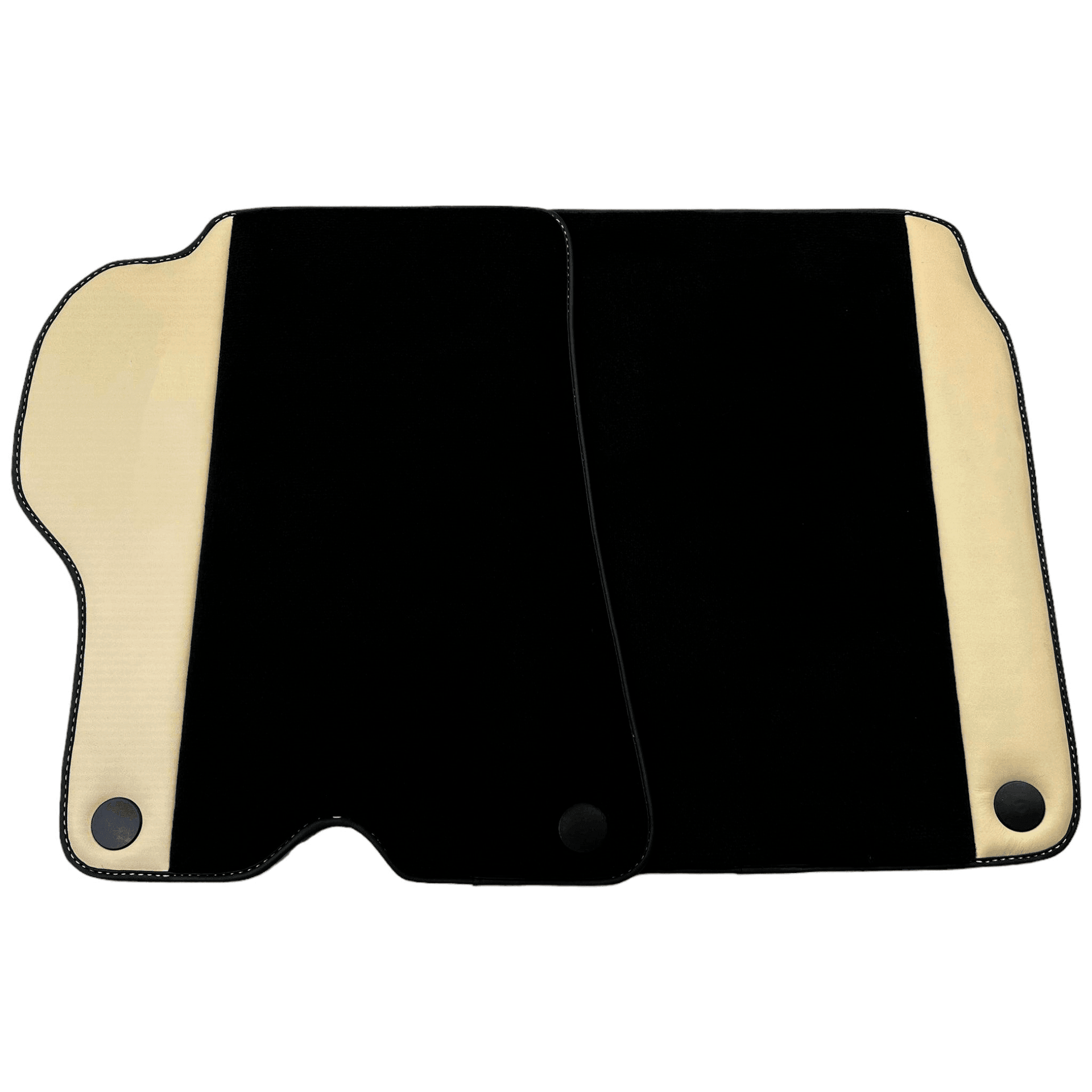 Black Floor Mats for Ferrari California (2008-2014) with Crema Nappa Leather - AutoWin