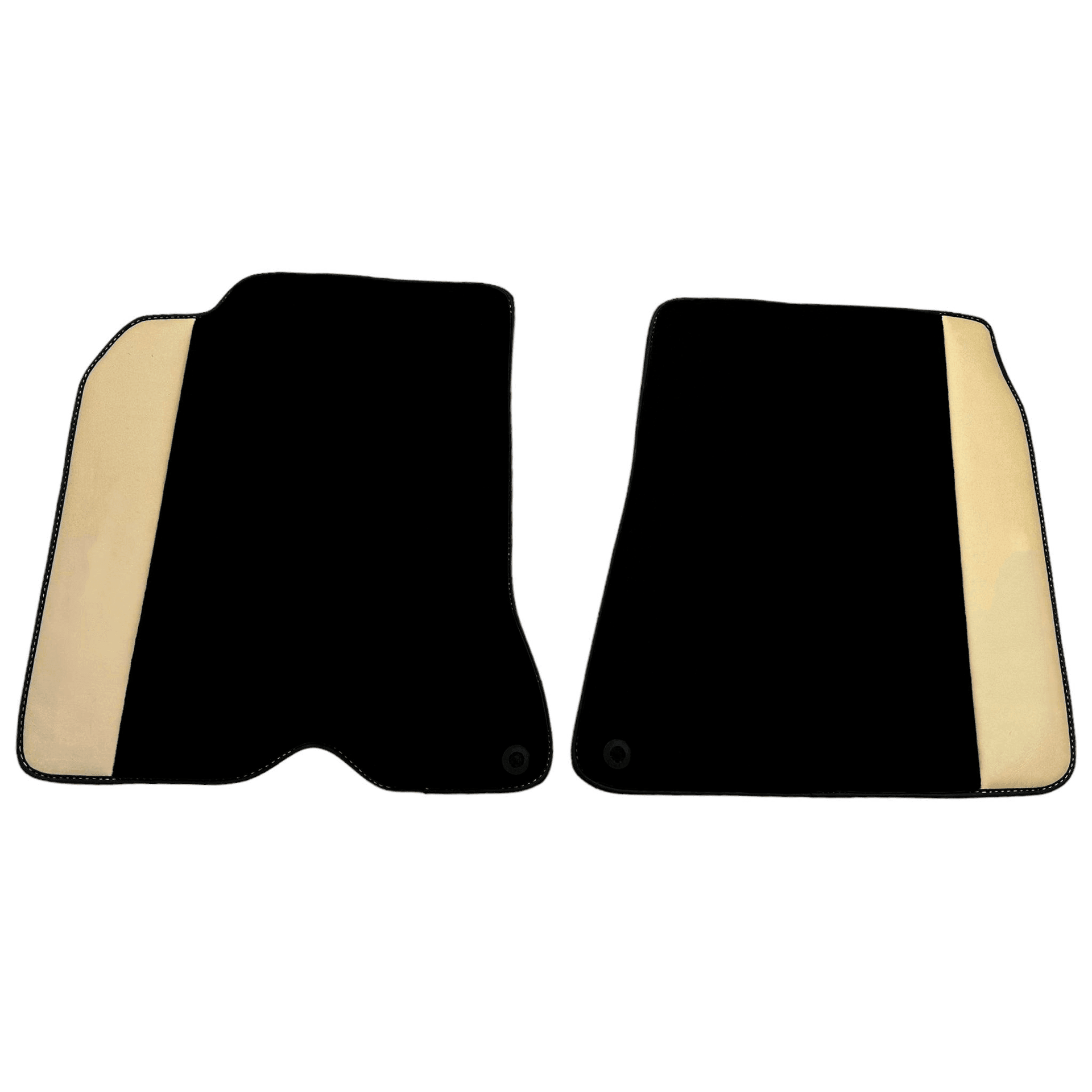 Black Floor Mats for Ferrari California T (2015–2018) Crema Nappa Leather - AutoWin