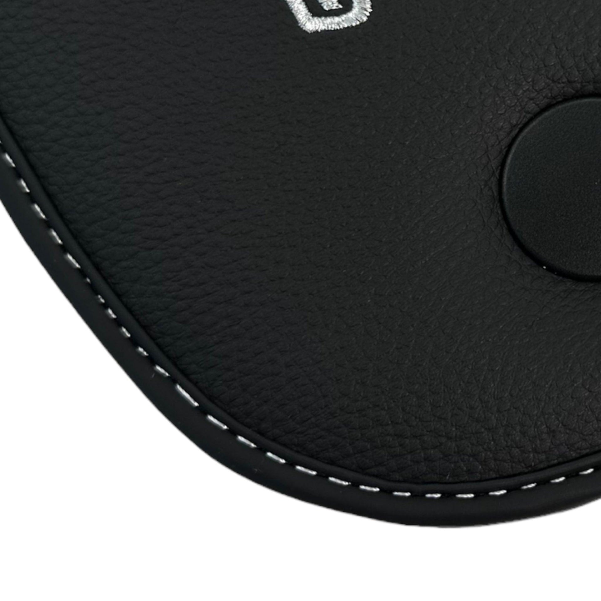 Black Floor Mats for Ferrari F12 Berlinetta (2012-2022) with Leather - AutoWin