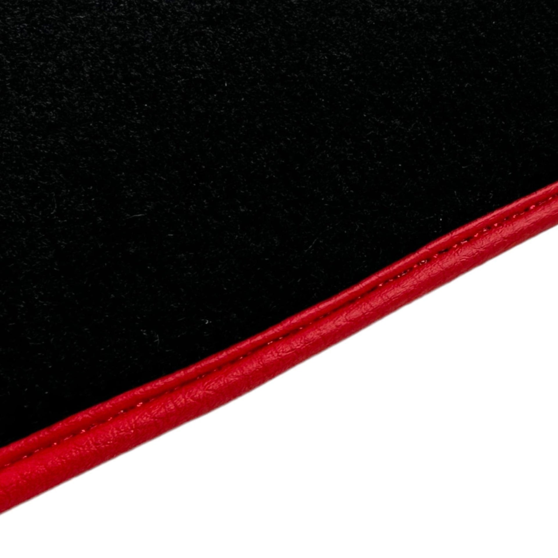 Black Floor Mats For Ferrari GTC4 Lusso (2016-2023) with Leather and Red Trim - AutoWin