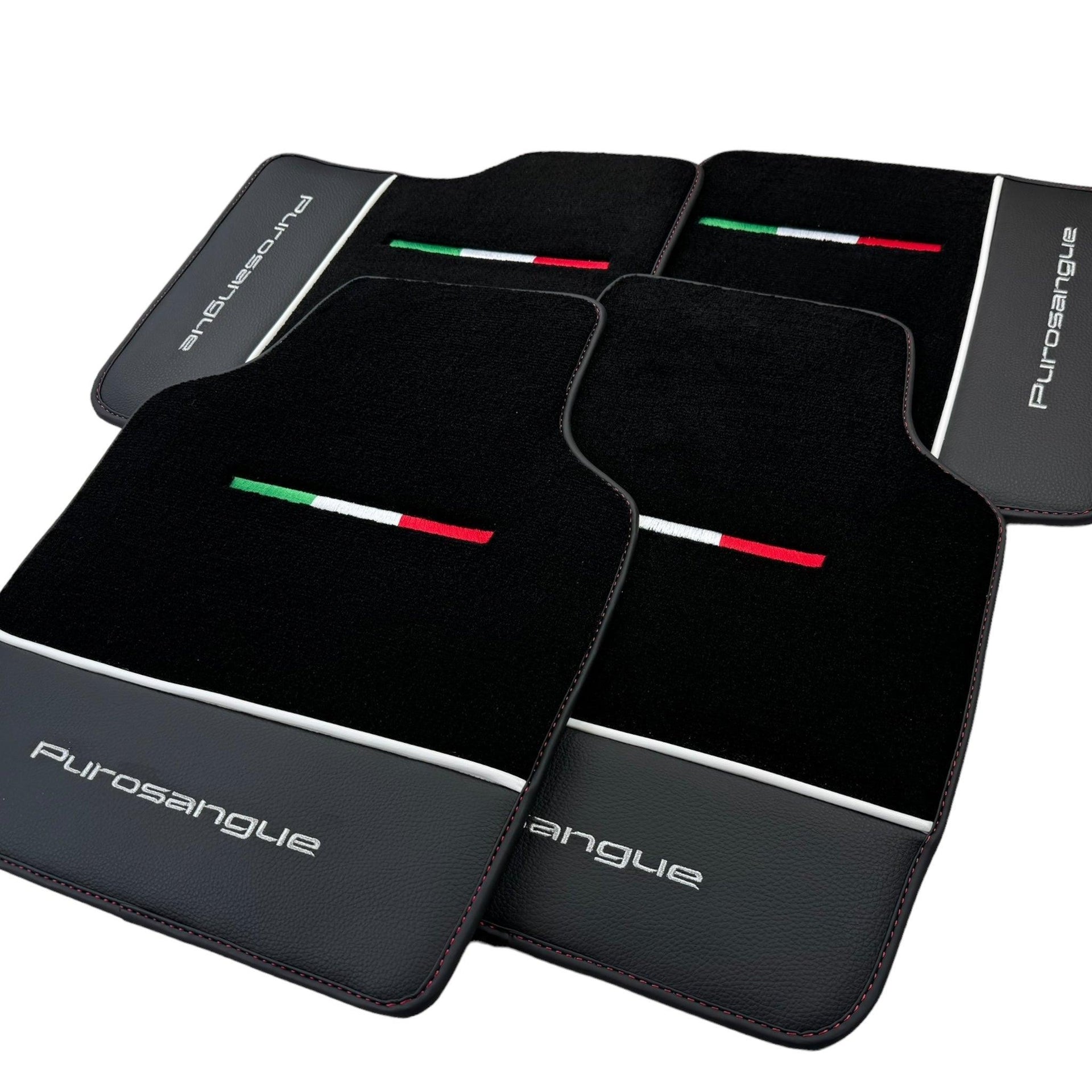Black Floor Mats for Ferrari Purosangue with Leather - AutoWin