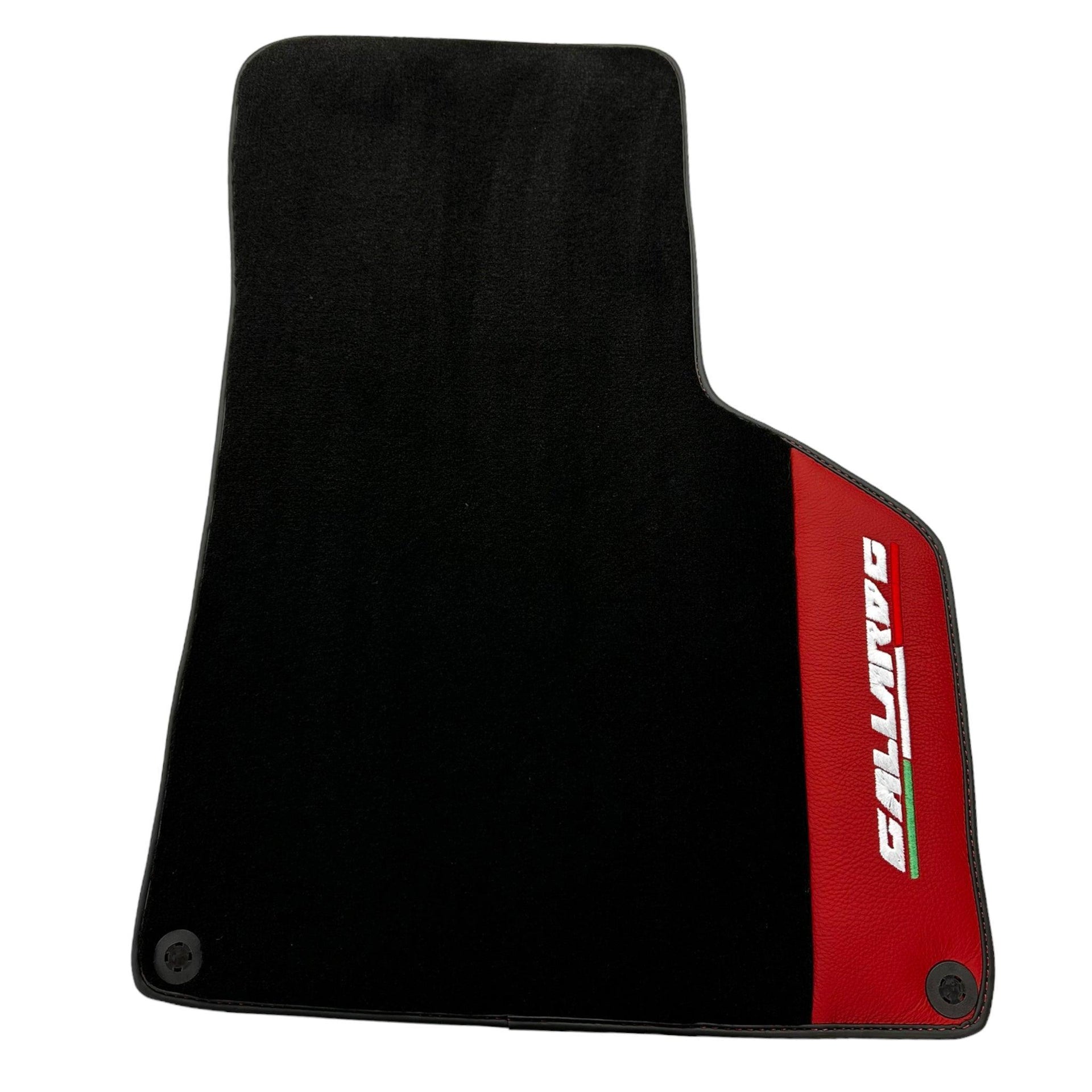 Black Floor Mats for Lamborghini Gallardo With Red Leather - AutoWin
