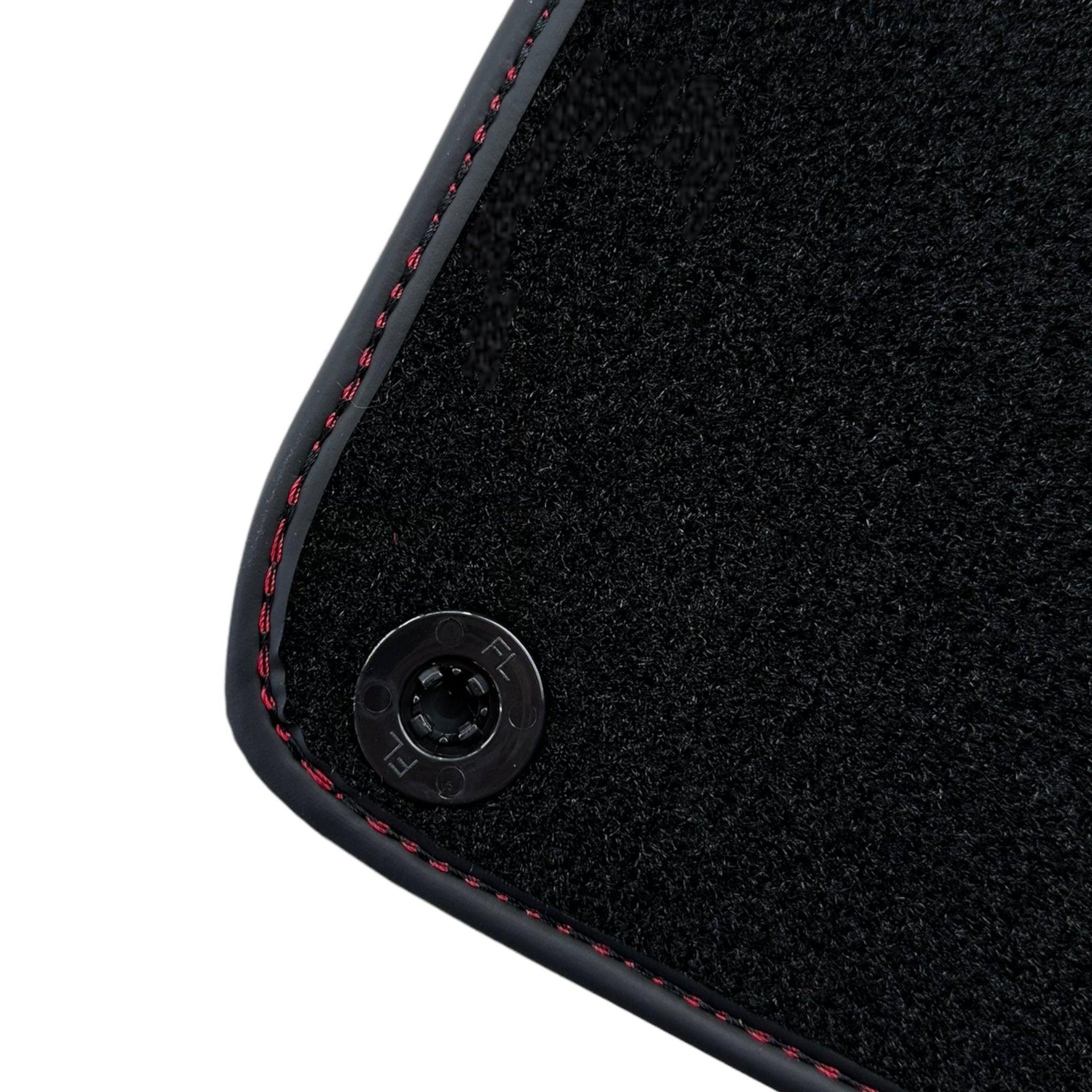 Black Floor Mats for Lamborghini Gallardo With Red Leather - AutoWin