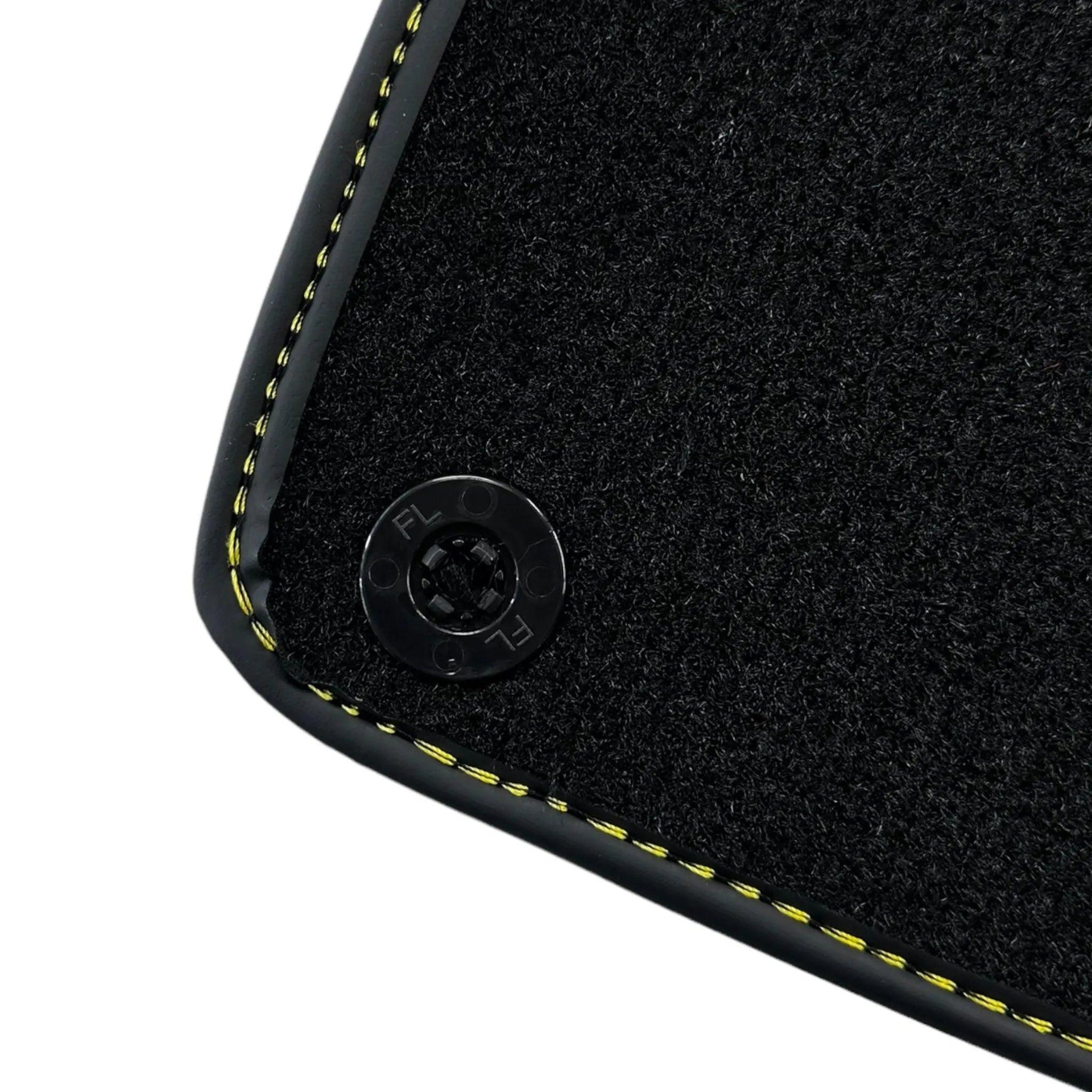 Black Floor Mats for Lamborghini Gallardo With Yellow Alcantara Leather - AutoWin