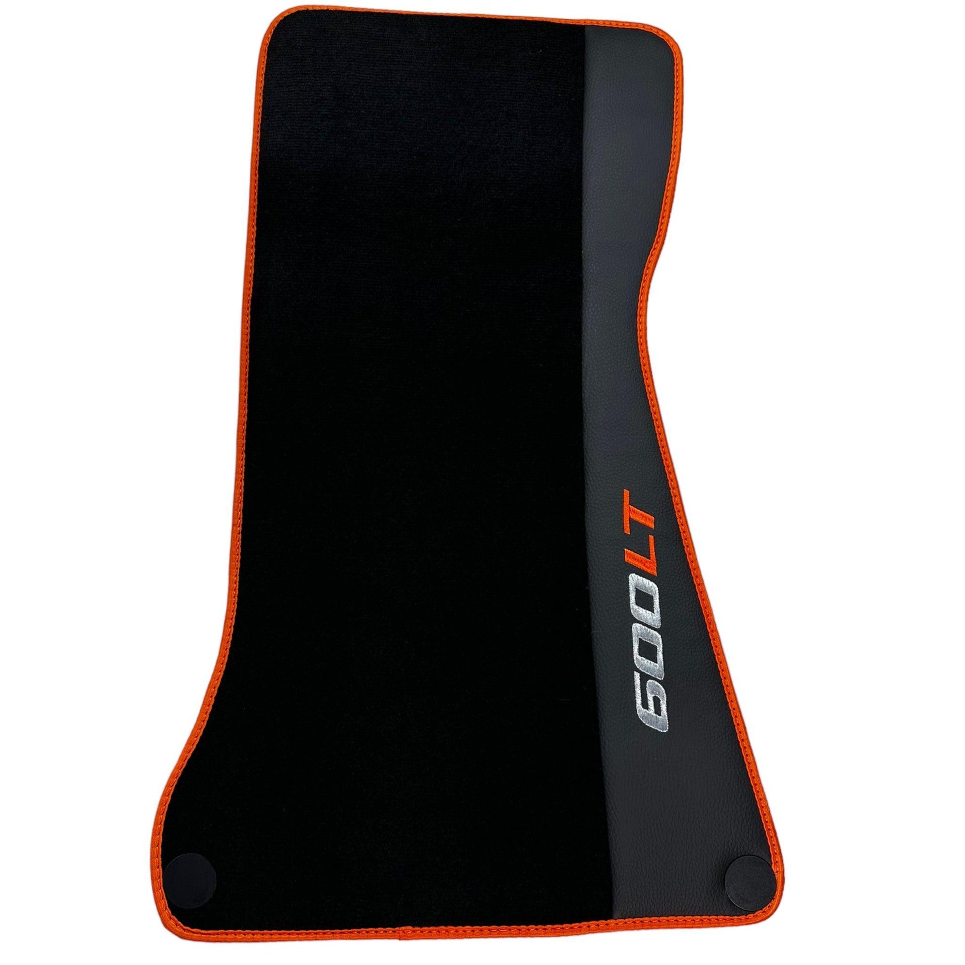 Black Floor Mats for McLaren 600 LT (2018-2020) With Alcantara Leather - AutoWin
