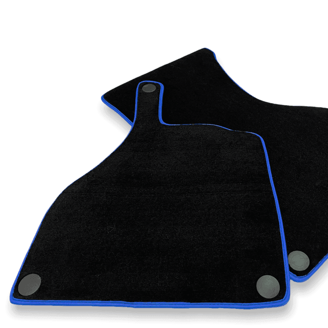 Black Floor Mats For Mercedes-Benz SLS-Class AMG (2009-2014) Blue Trim - AutoWin