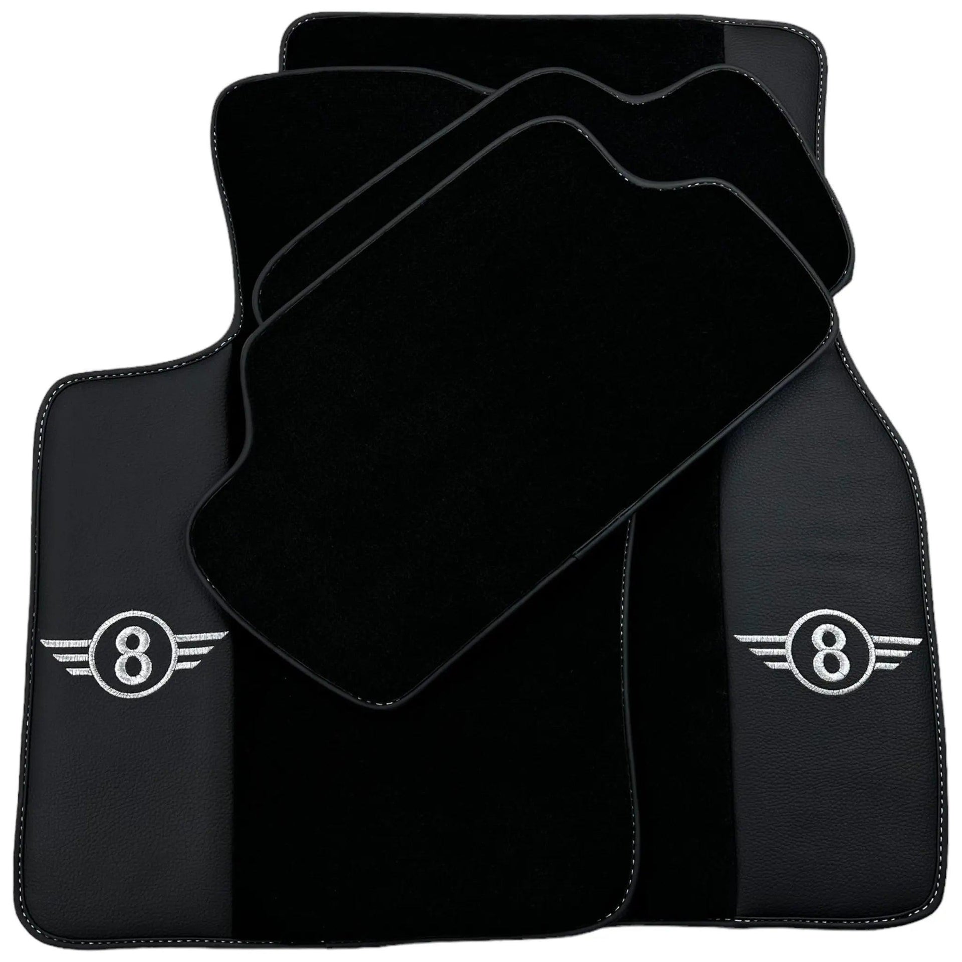 Black Floor Mats for Mini Cooper F56 (2013-2022) with Leather - AutoWin