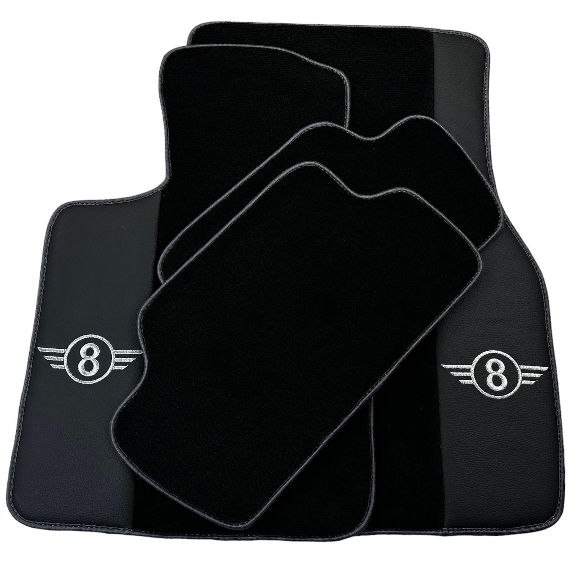 Black Floor Mats for Mini Cooper / One R53 (2001-2007) Cooper S with Leather | Gray Trim - AutoWin