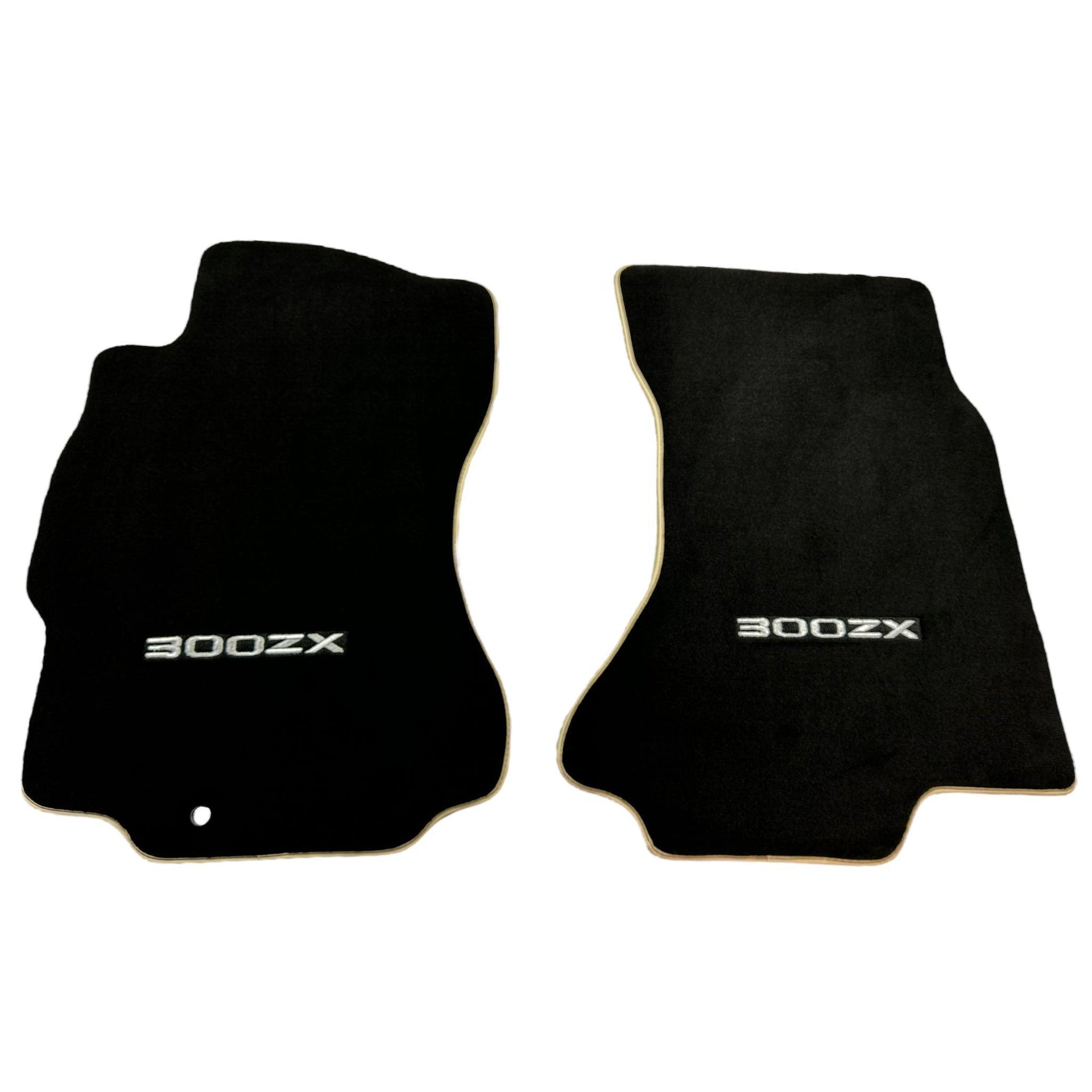 Black Floor Mats For Nissan 300ZX (1990-2000) Beige Trim - AutoWin
