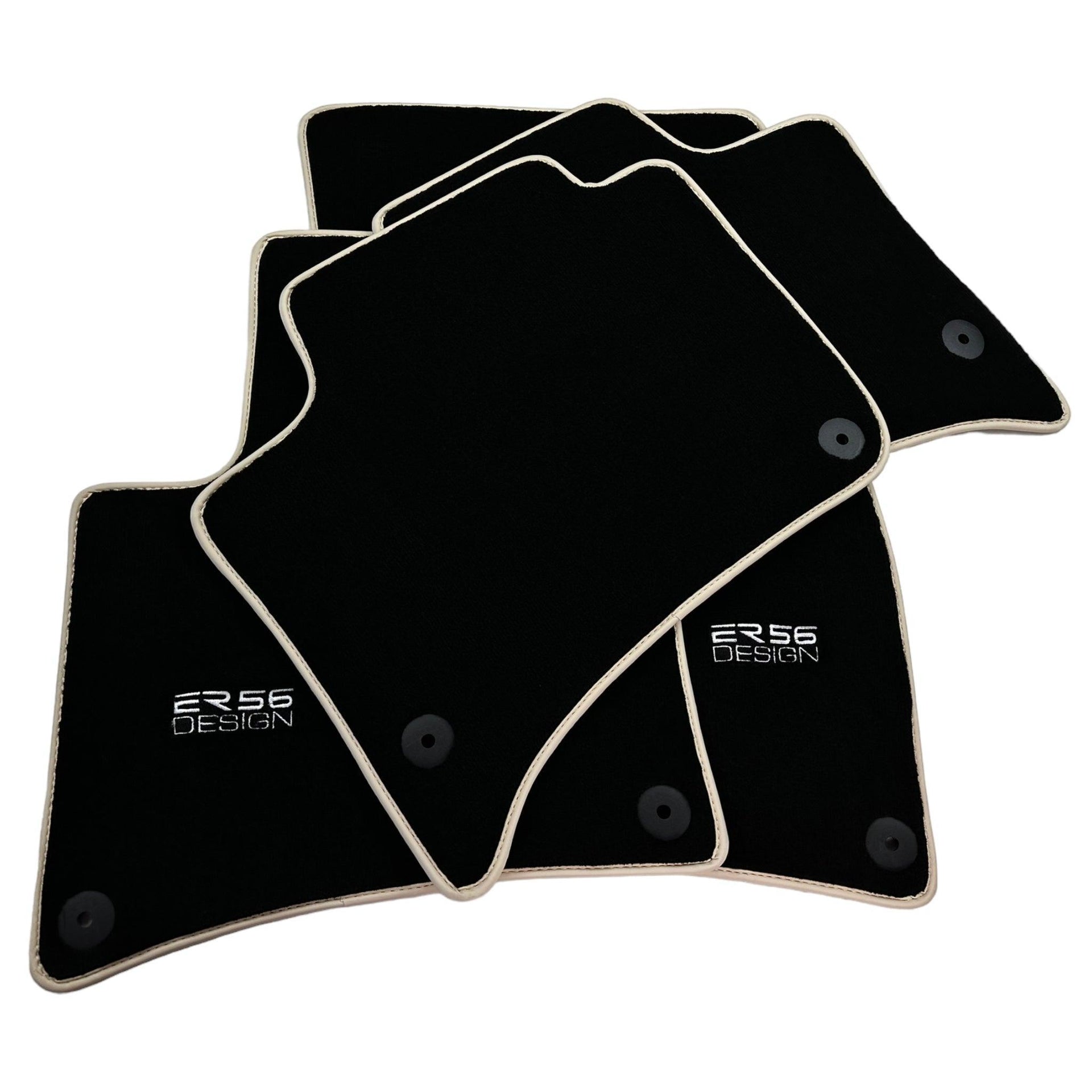 Black Floor Mats for Porsche Cayenne (2010-2018) ER56 Design - AutoWin