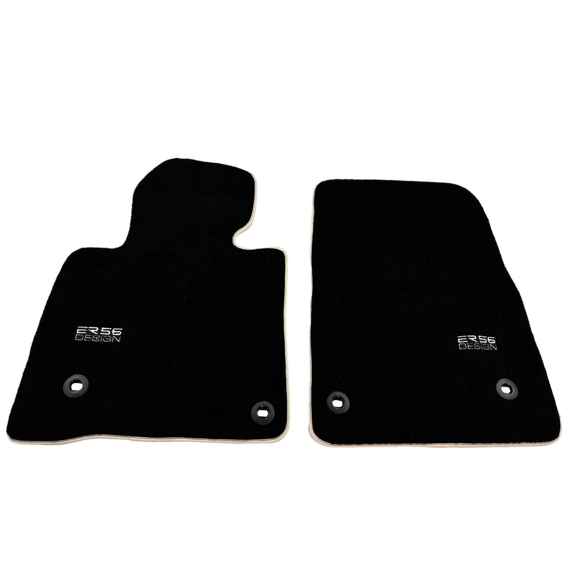Black Floor Mats For Toyota Land Cruiser 200 (2008-2012) Beige Trim | ER56 Design - AutoWin