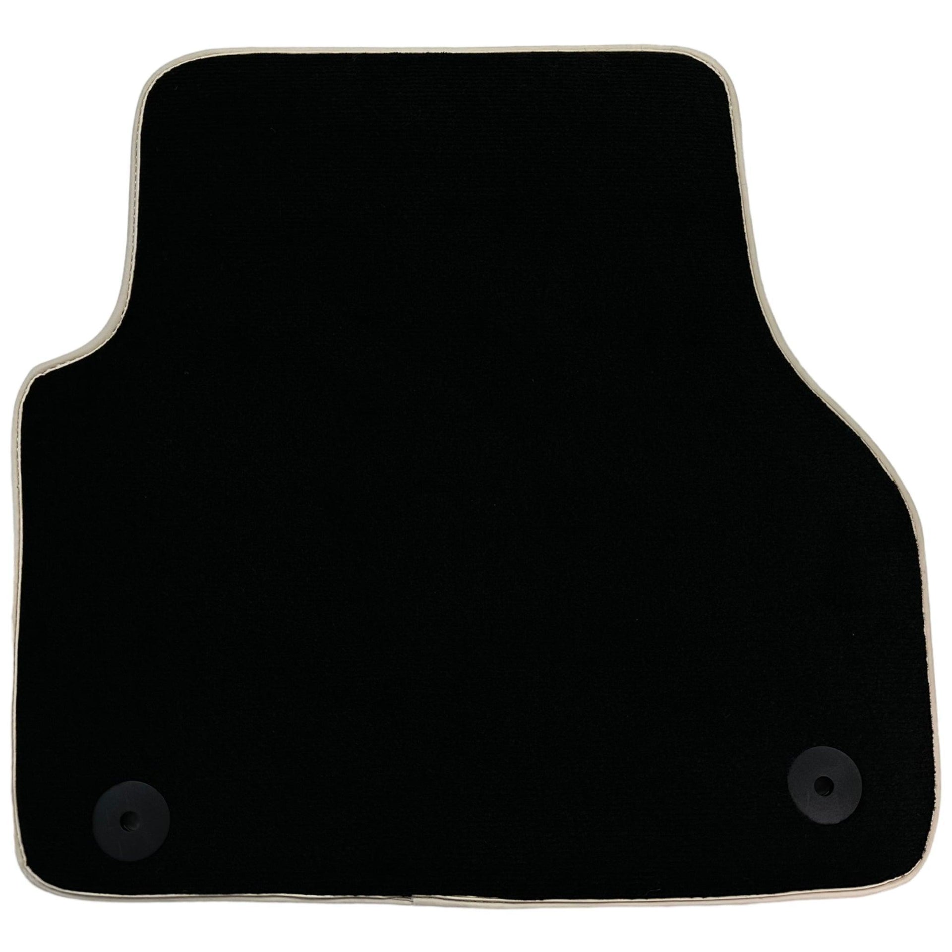 Black Floor Mats With Beige Trim For Audi A6 C8 Sedan (2018-2023) ER56 Design - AutoWin