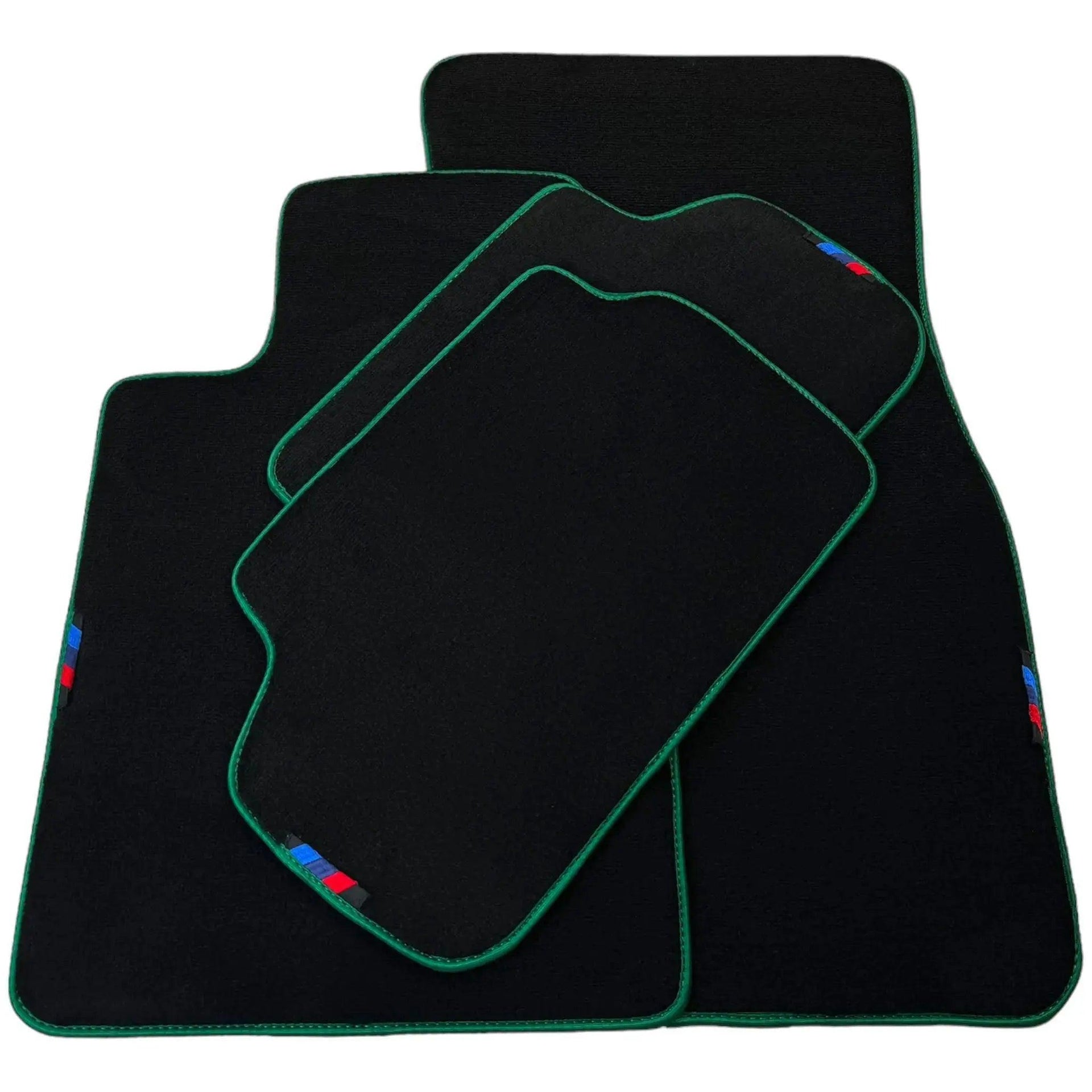 Black Mats For BMW 1 Series E88 Convertible | Green Trim - AutoWin
