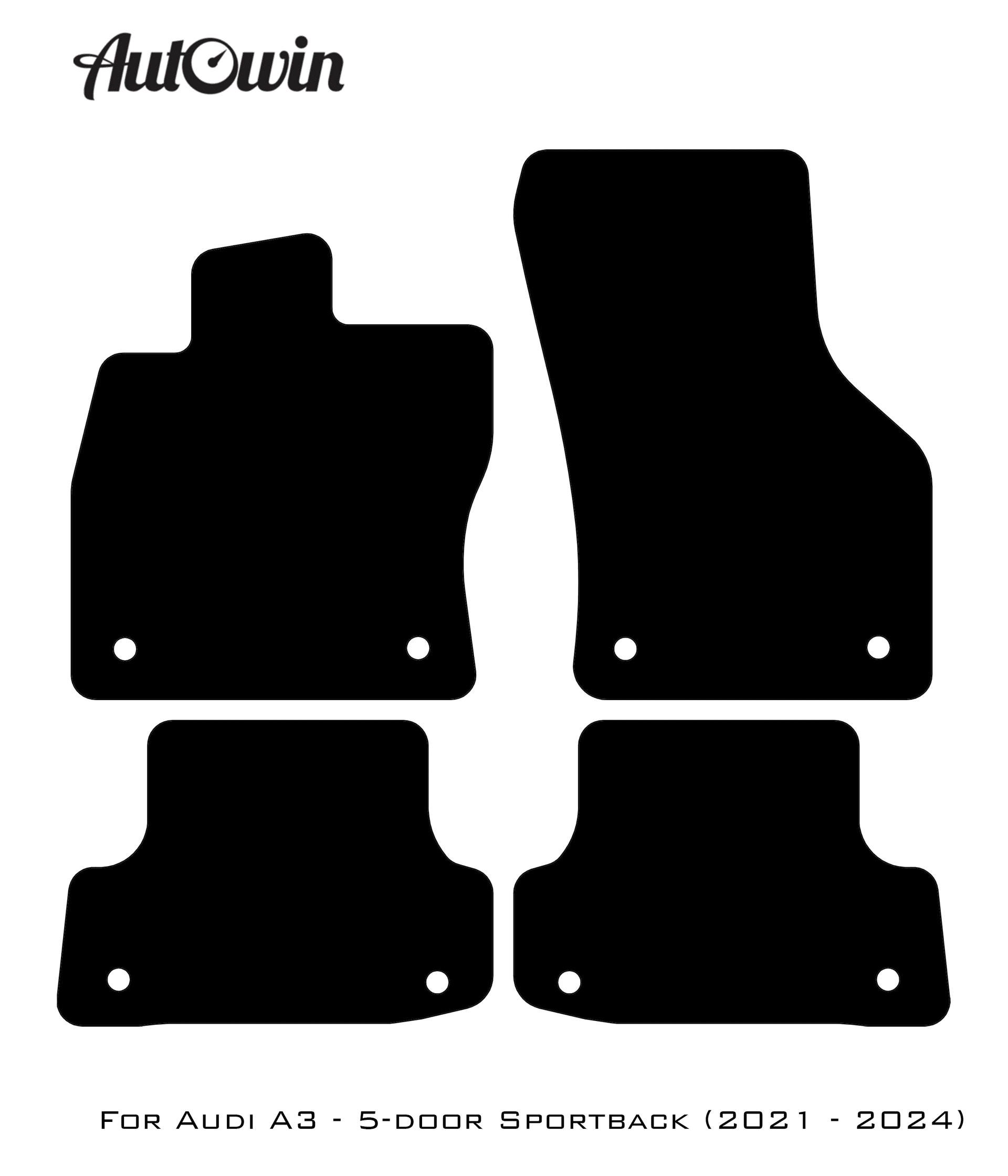 Blue Floor Mats for Audi A3 - 5-door Sportback (2021 - 2024) | ER56 Design - AutoWin