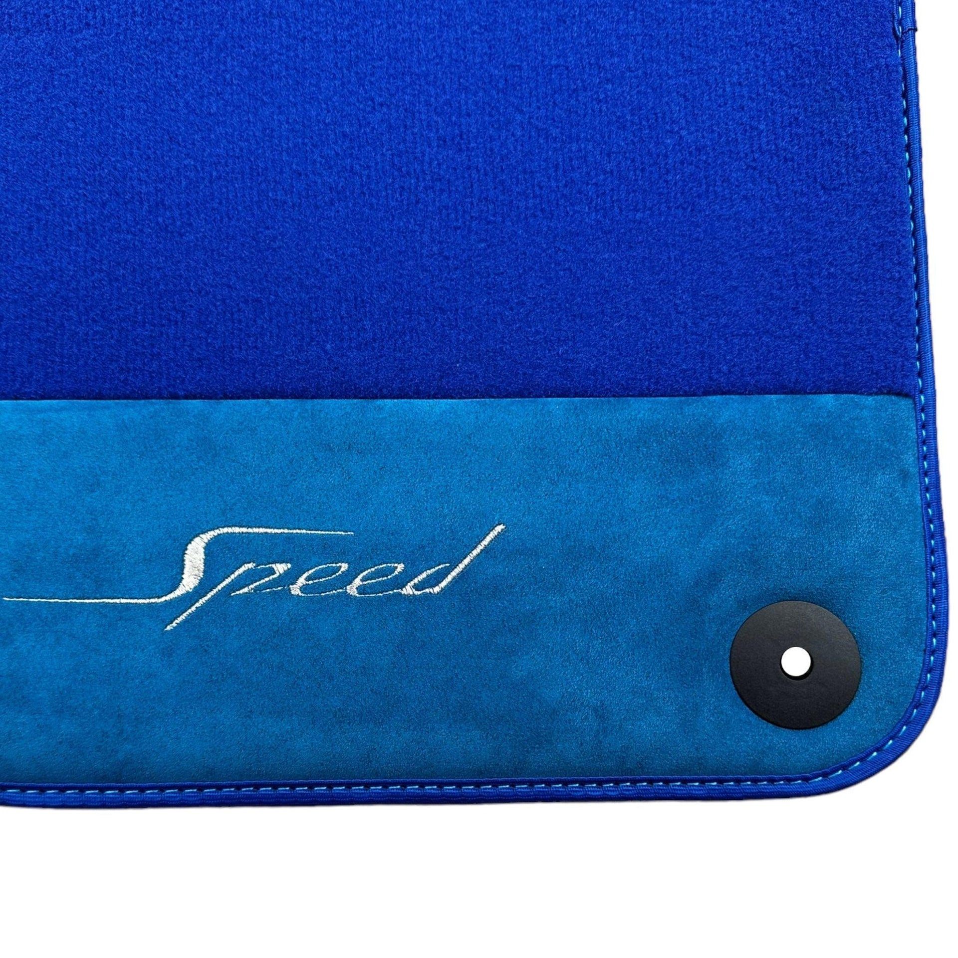 Blue Floor Mats For Bentley Flying Spur (2005-2013) with Alcantara Leather - AutoWin