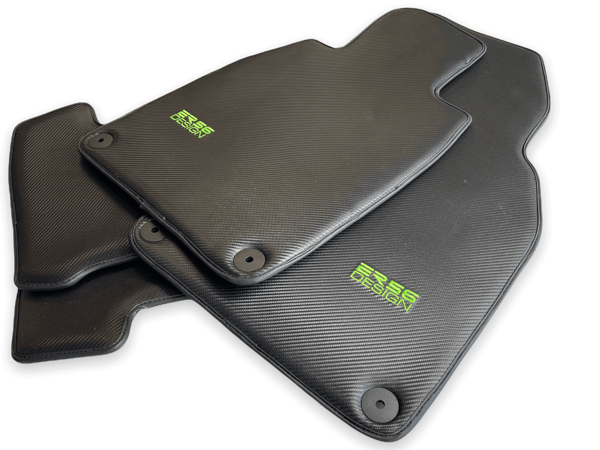 Carbon Fiber Floor Mats for Porsche Cayenne (2018-2023) Green Sewing - AutoWin