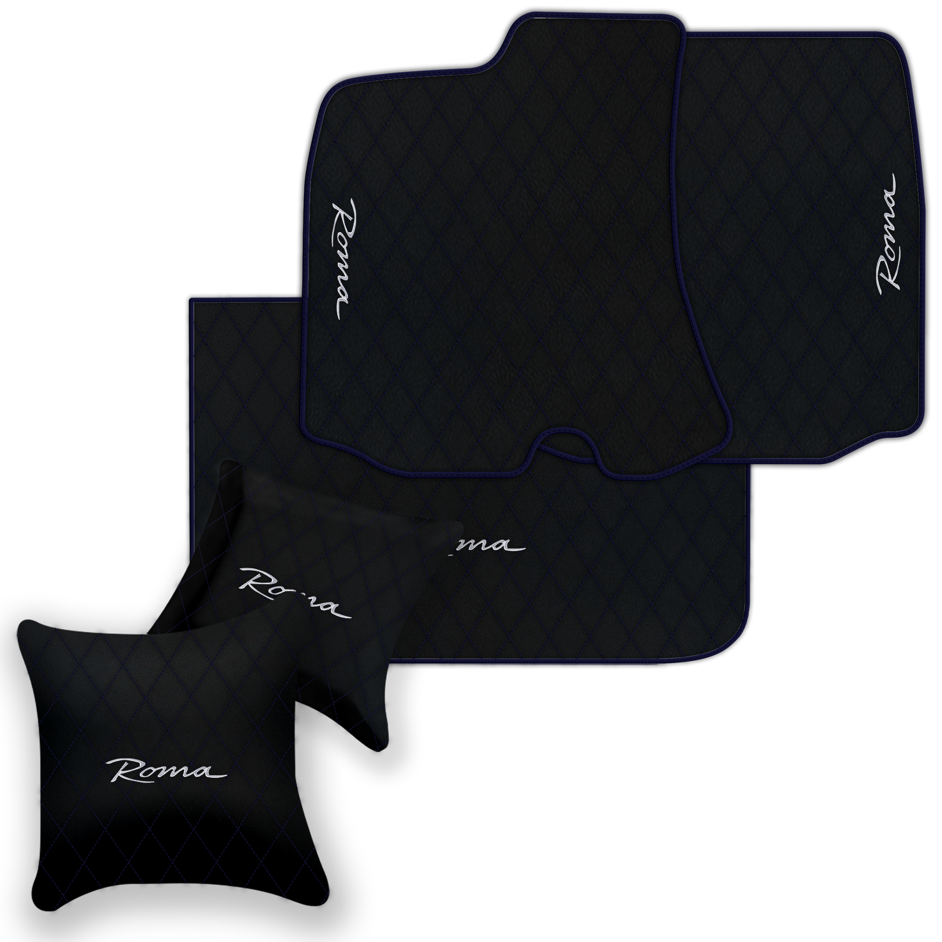 Premium Black Leather Floor Mats for Ferrari Portofino (2018-2023)