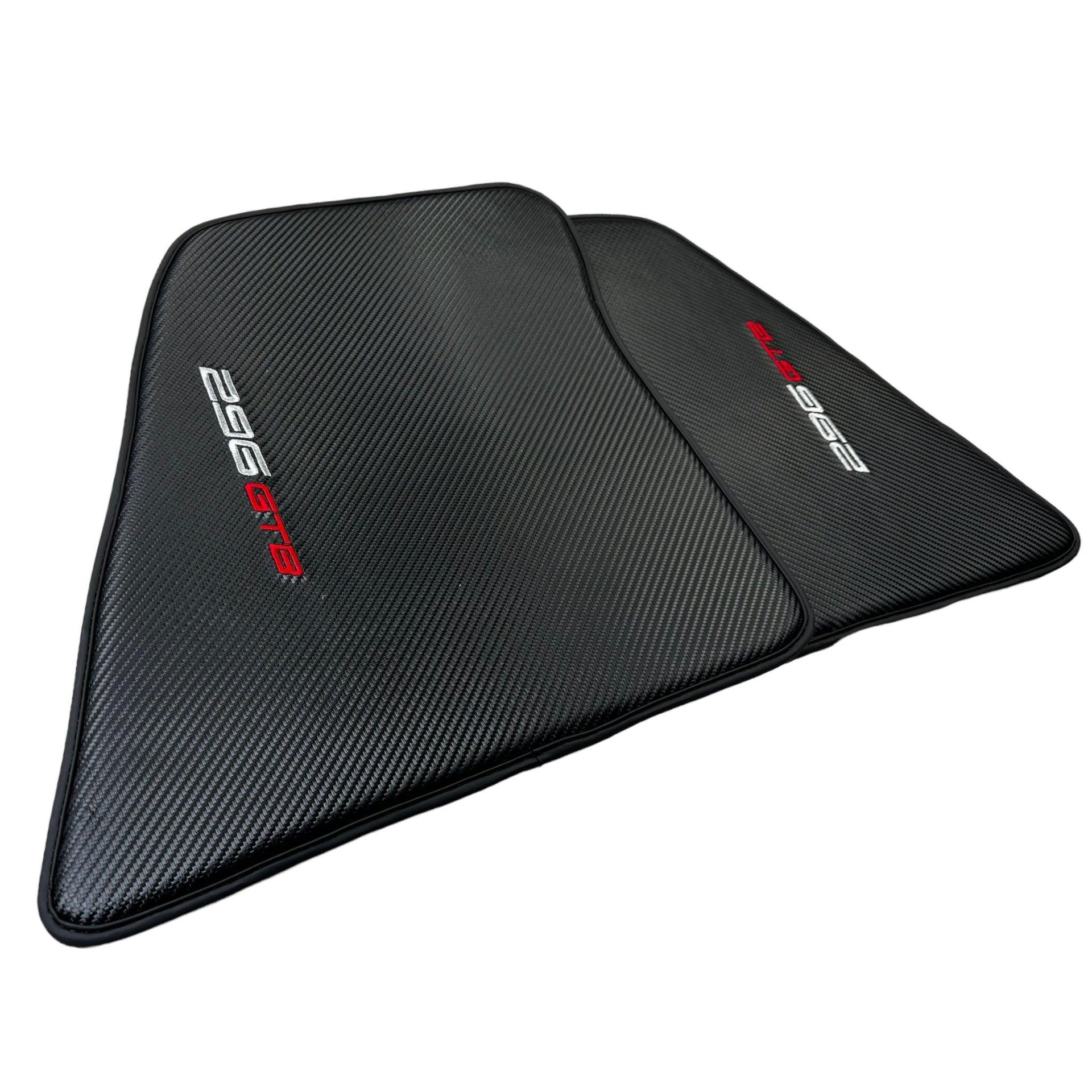 Floor Mats for Ferrari 296 GTB (2022-2024) Made From Carbon Fiber Leather - AutoWin