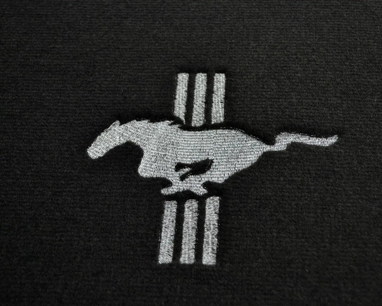 Floor Mats For Ford Mustang 2015-2023 With Silver Pony - AutoWin