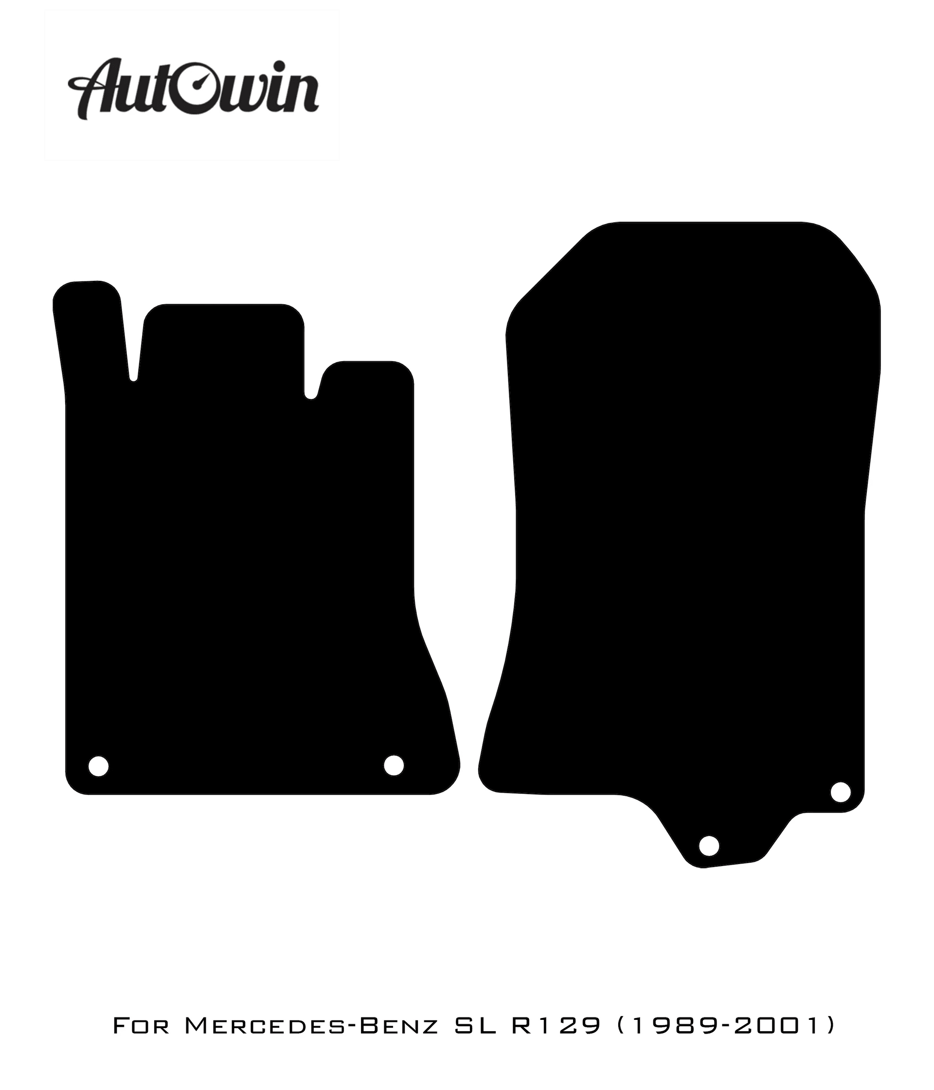 Gray Floor Mats For Mercedes-Benz R129 (1989-2001) Black Trim - AutoWin