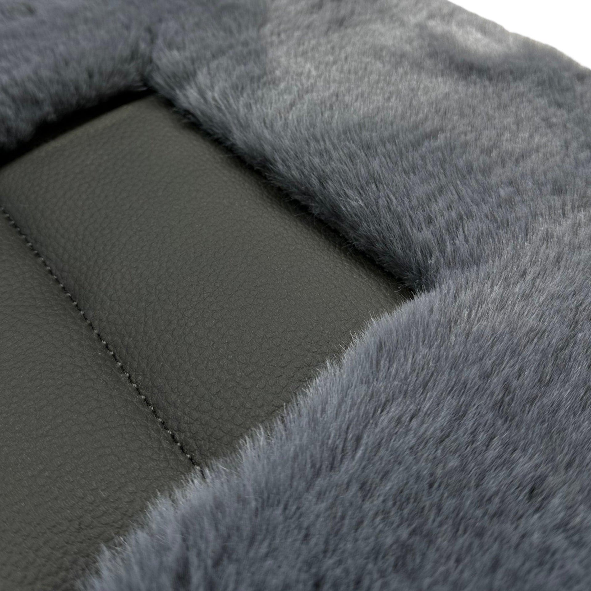 Gray Sheepskin Floor Mats For Bentley Continental GTC (2018-2023) ER56 Design - AutoWin