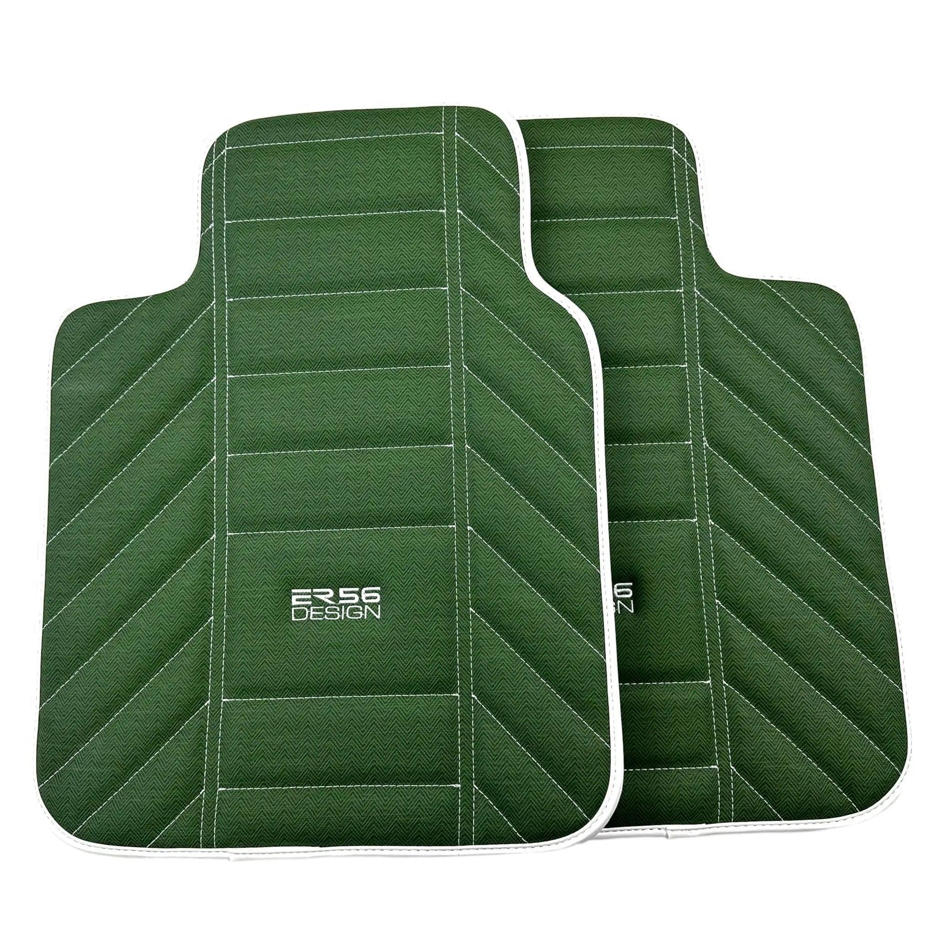 Green Leather Floor Mats For Rolls Royce Black Badge Dawn Rr6 2016-2023 - AutoWin