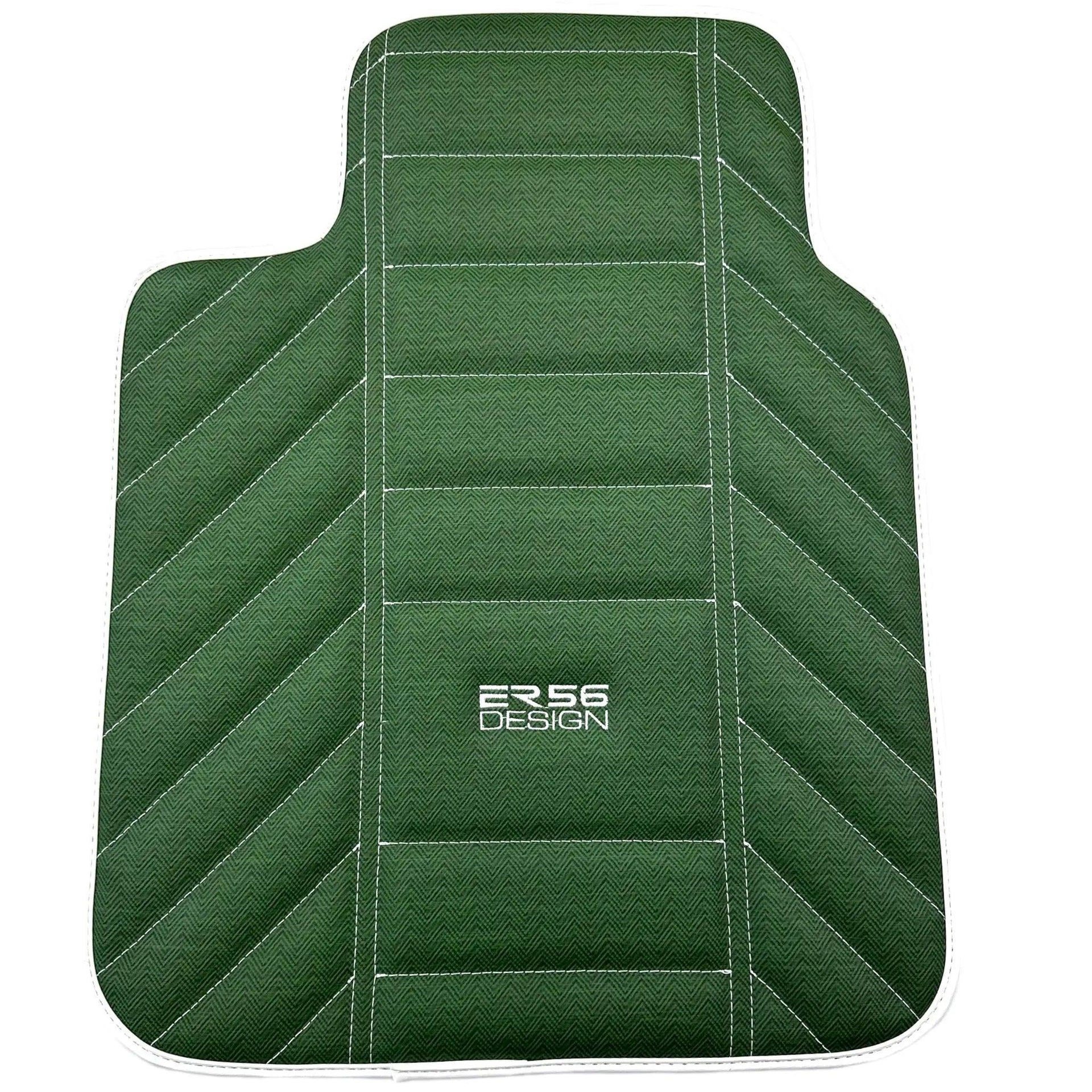 Green Leather Floor Mats For Rolls Royce Black Badge Phantom Drophead Coupe 2007–2016 - AutoWin