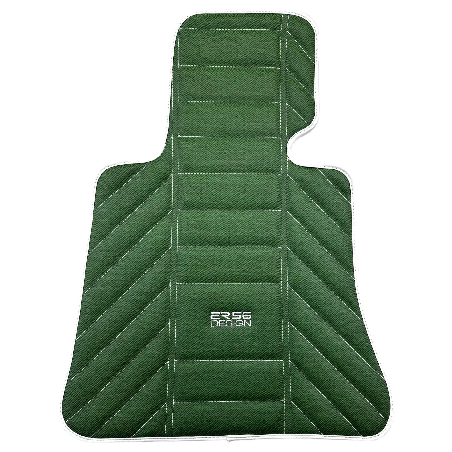 Green Leather Floor Mats For Rolls Royce Black Badge Phantom Drophead Coupe 2007–2016 - AutoWin