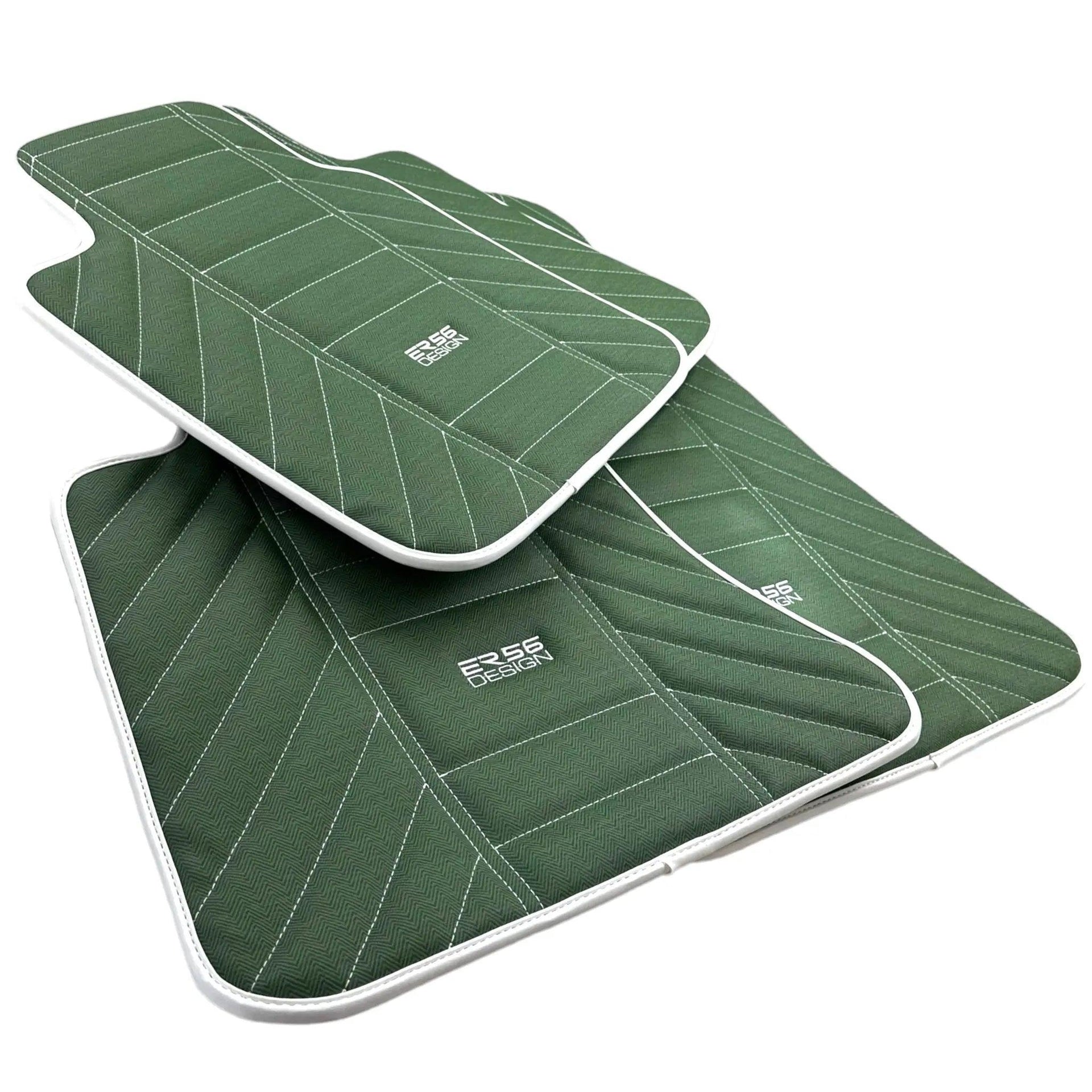 Green Leather Floor Mats For Rolls Royce Black Badge Wraith (2013-2023) - AutoWin