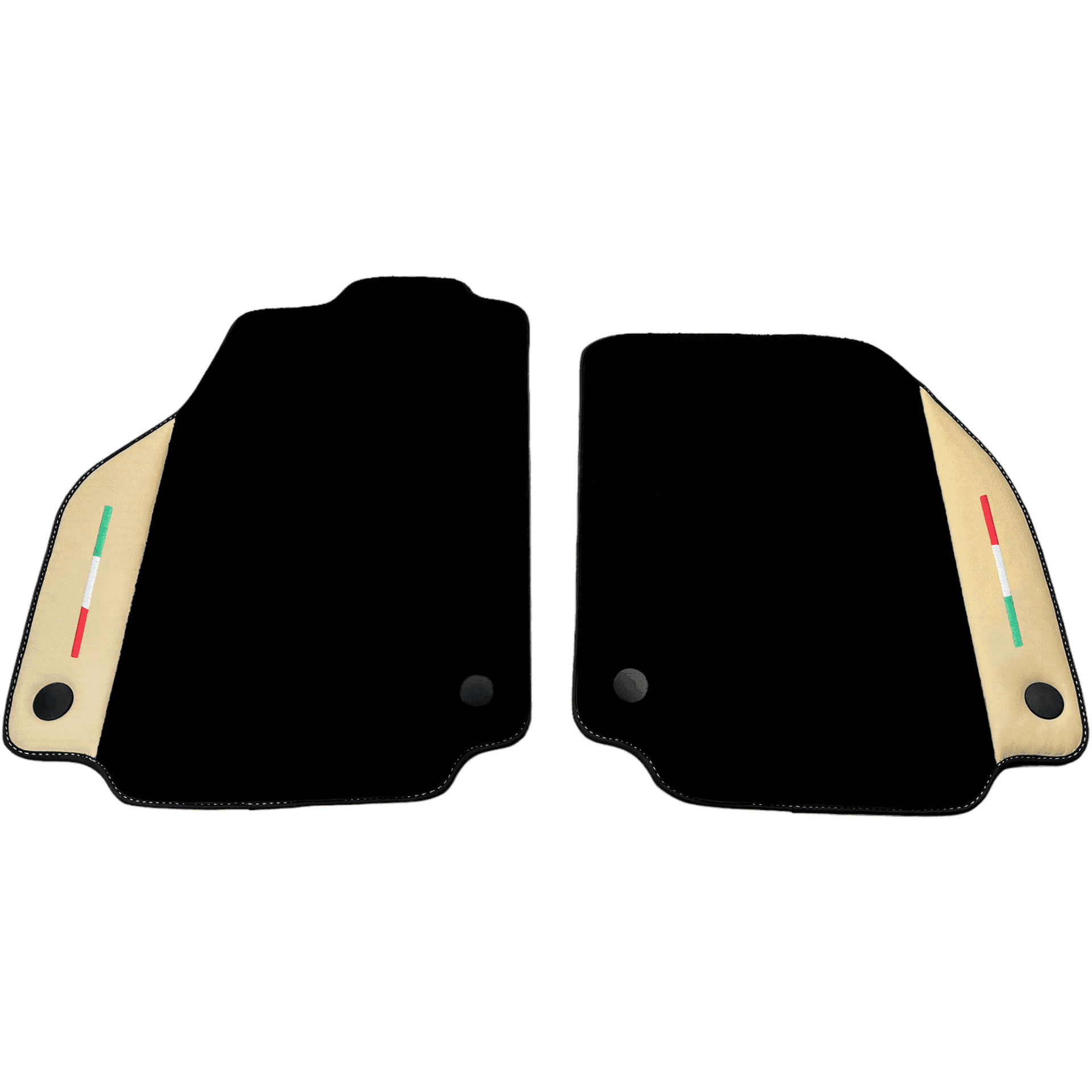 Black Floor Mats for Ferrari 458 Spider (2012-2015) with Crema Nappa Leather | Italian Edition - AutoWin