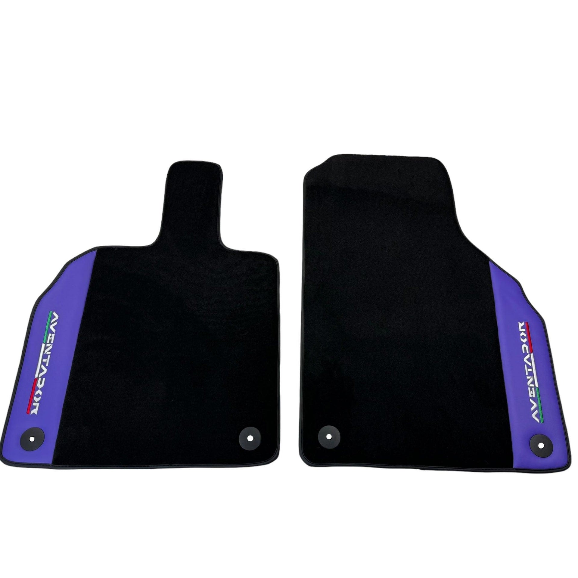 Purple Leather Black Floor Mats for Lamborghini Aventador | Black Trim - AutoWin