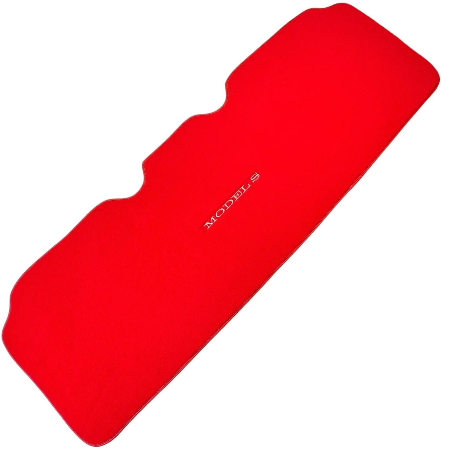 Red Floor Mats For Tesla Model S (2012-2023) with Red Trim - AutoWin