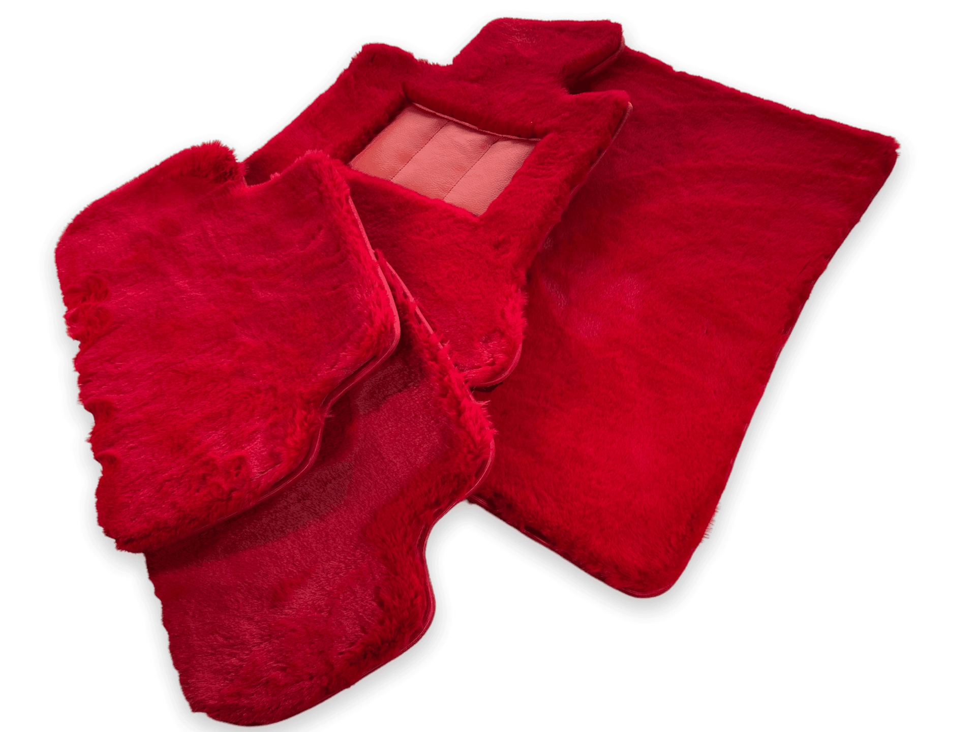 Red Sheepskin Floor Mats For Rolls Royce Shadow 1965-1977 Er56 Design Brand - AutoWin