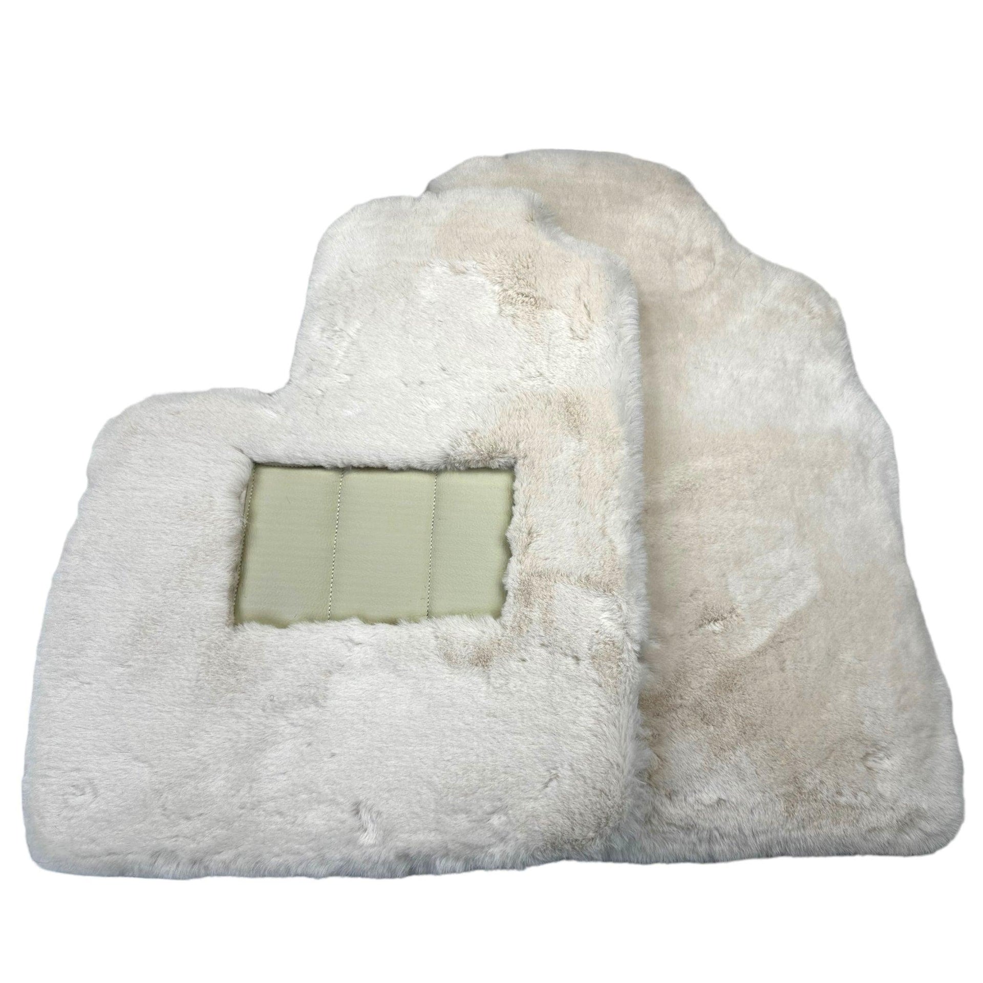 White Sheepskin Floor Mats for Bentley Continental GTC (2018-2023) ER56 Design - AutoWin