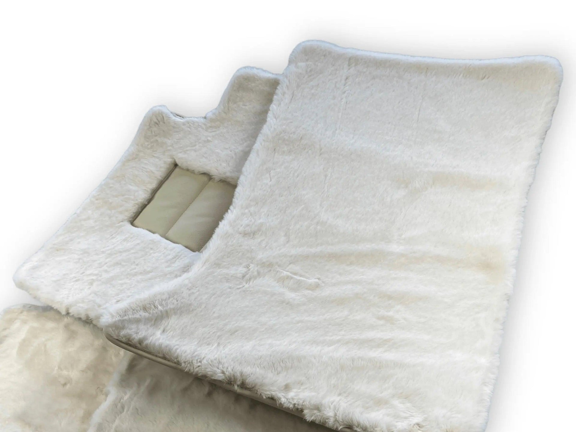 White Sheepskin Floor Mats For Bentley Flying Spur (2005-2013) Er56 Design Brand - AutoWin