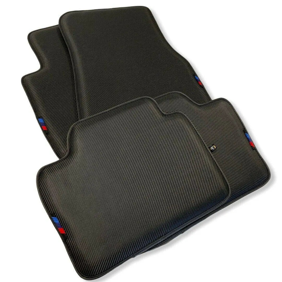Floor Mats For BMW M3 Series F80 Autowin Brand Carbon Fiber Leather - AutoWin