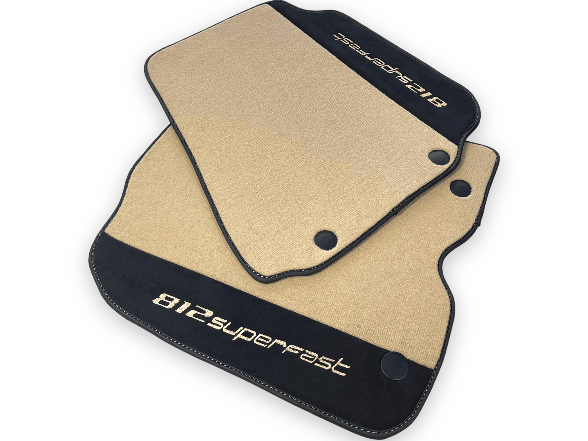 Beige Floor Mats For Ferrari 812 Superfast With Alcantara Leather - AutoWin