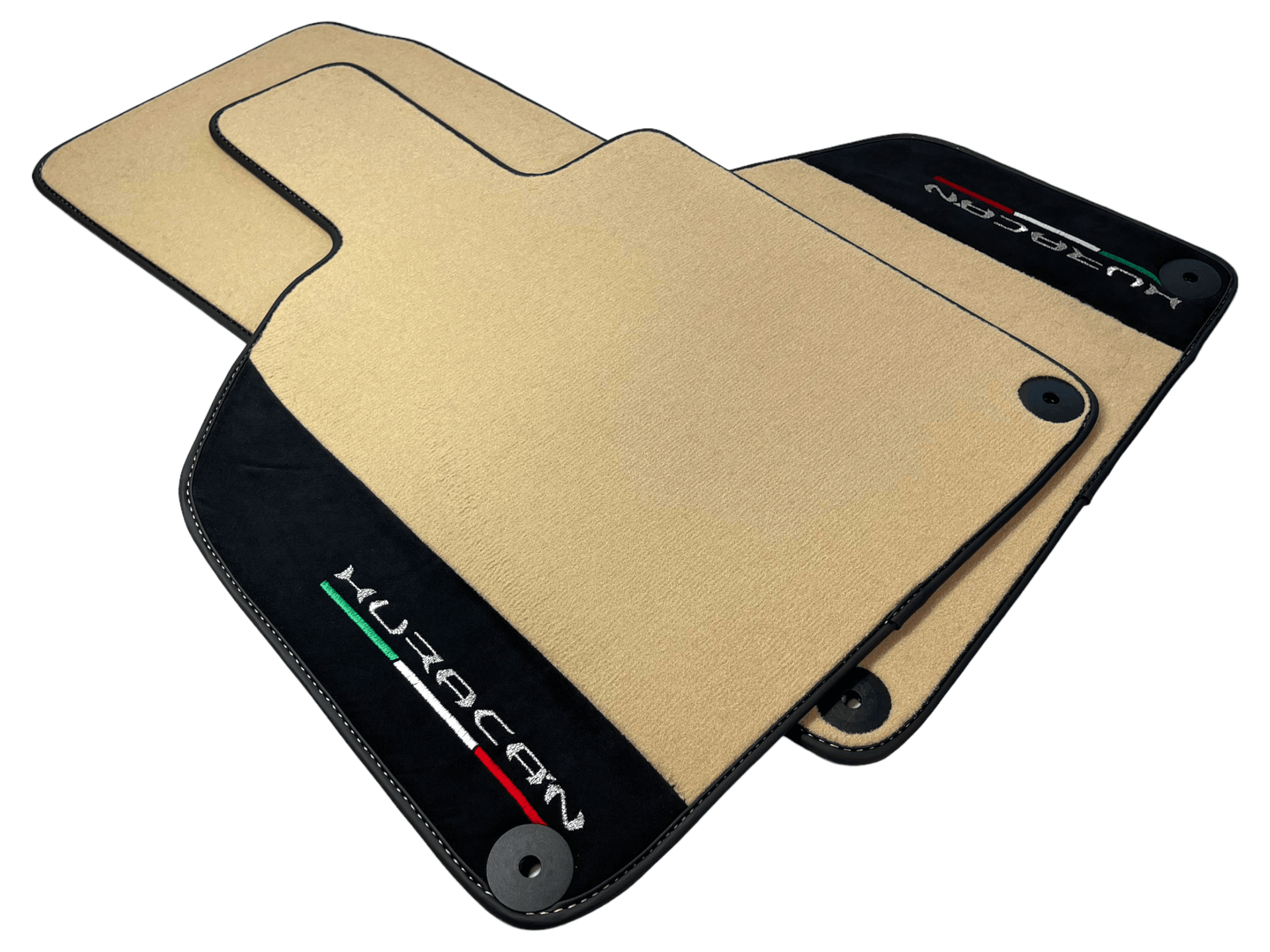 Beige Floor Mats for Lamborghini Huracan with Alcantara Leather - AutoWin